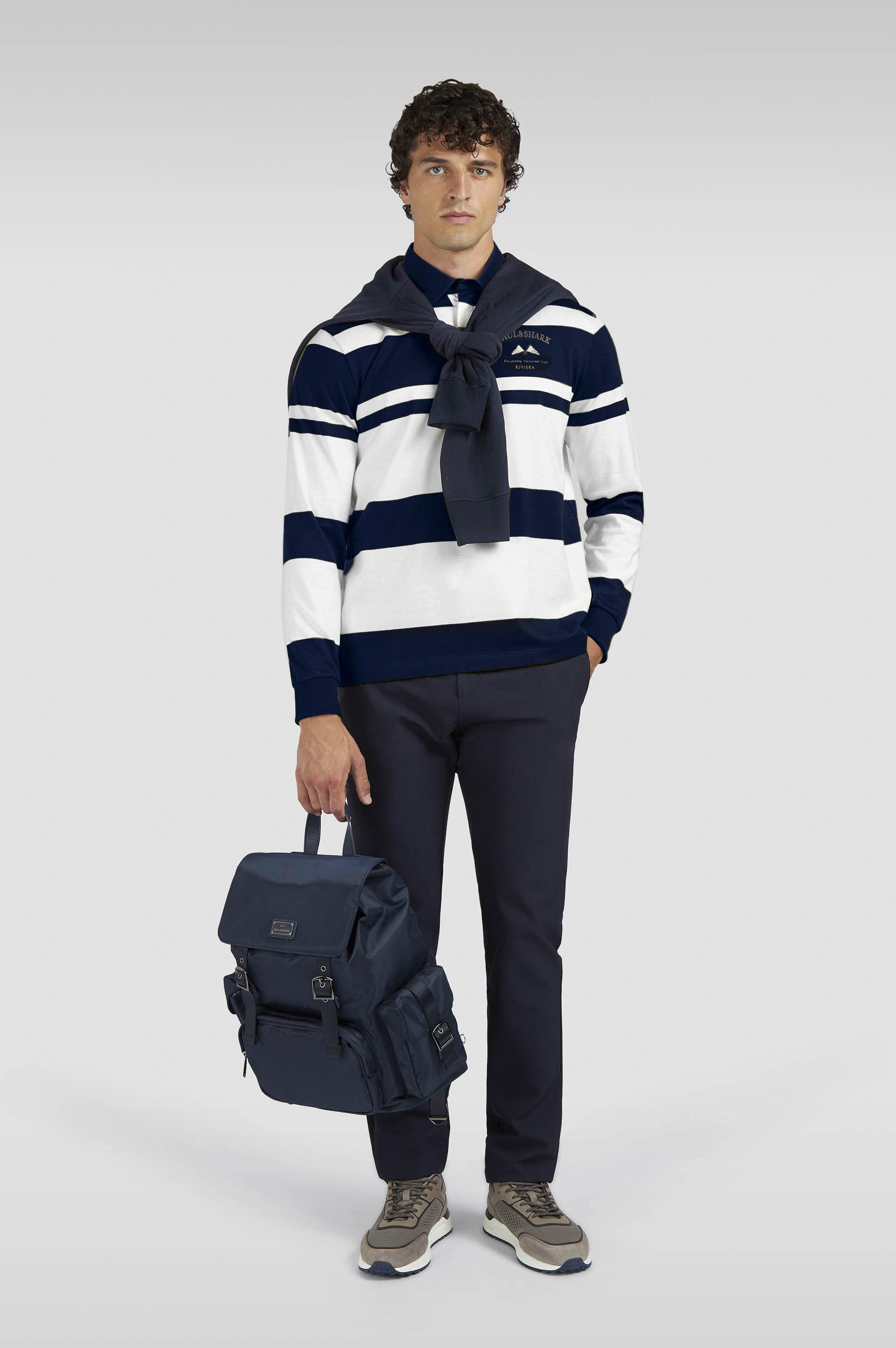 Polo rugby en jersey de coton avec broderie image number 2