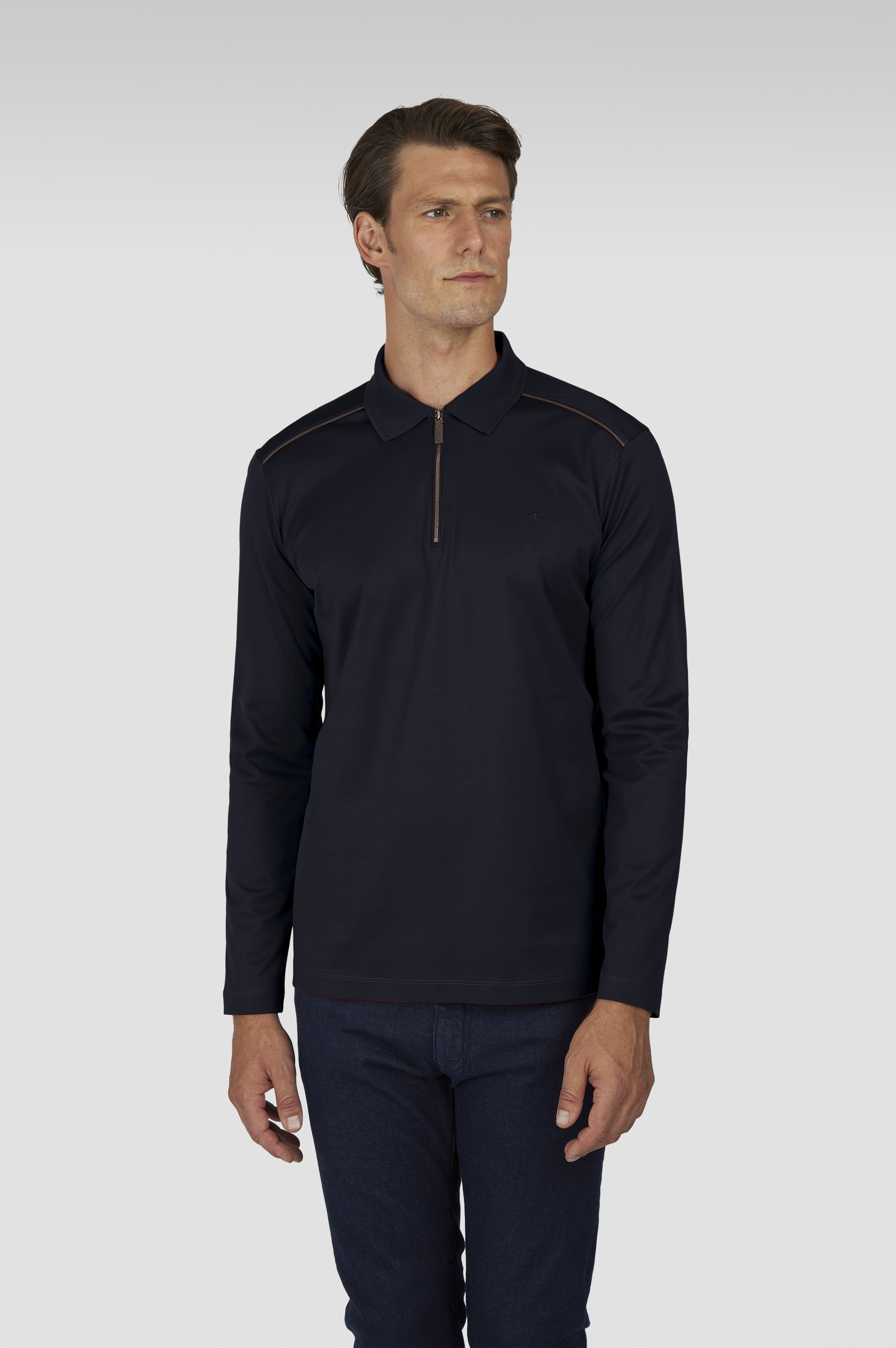 Polo mit Rei&szlig;verschluss aus Aqua Touch-Baumwolle image number 0