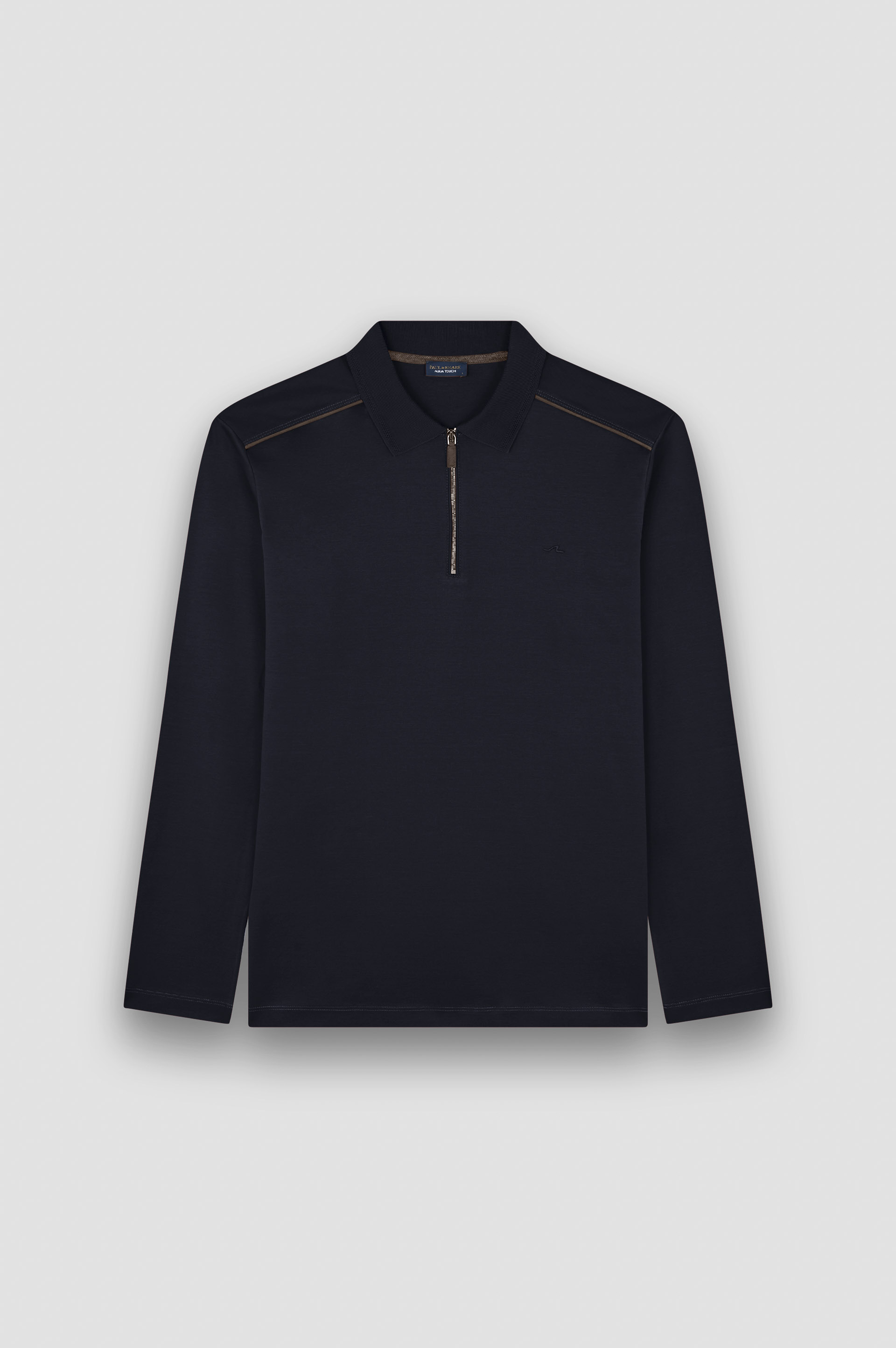 Polo mit Rei&szlig;verschluss aus Aqua Touch-Baumwolle image number 1