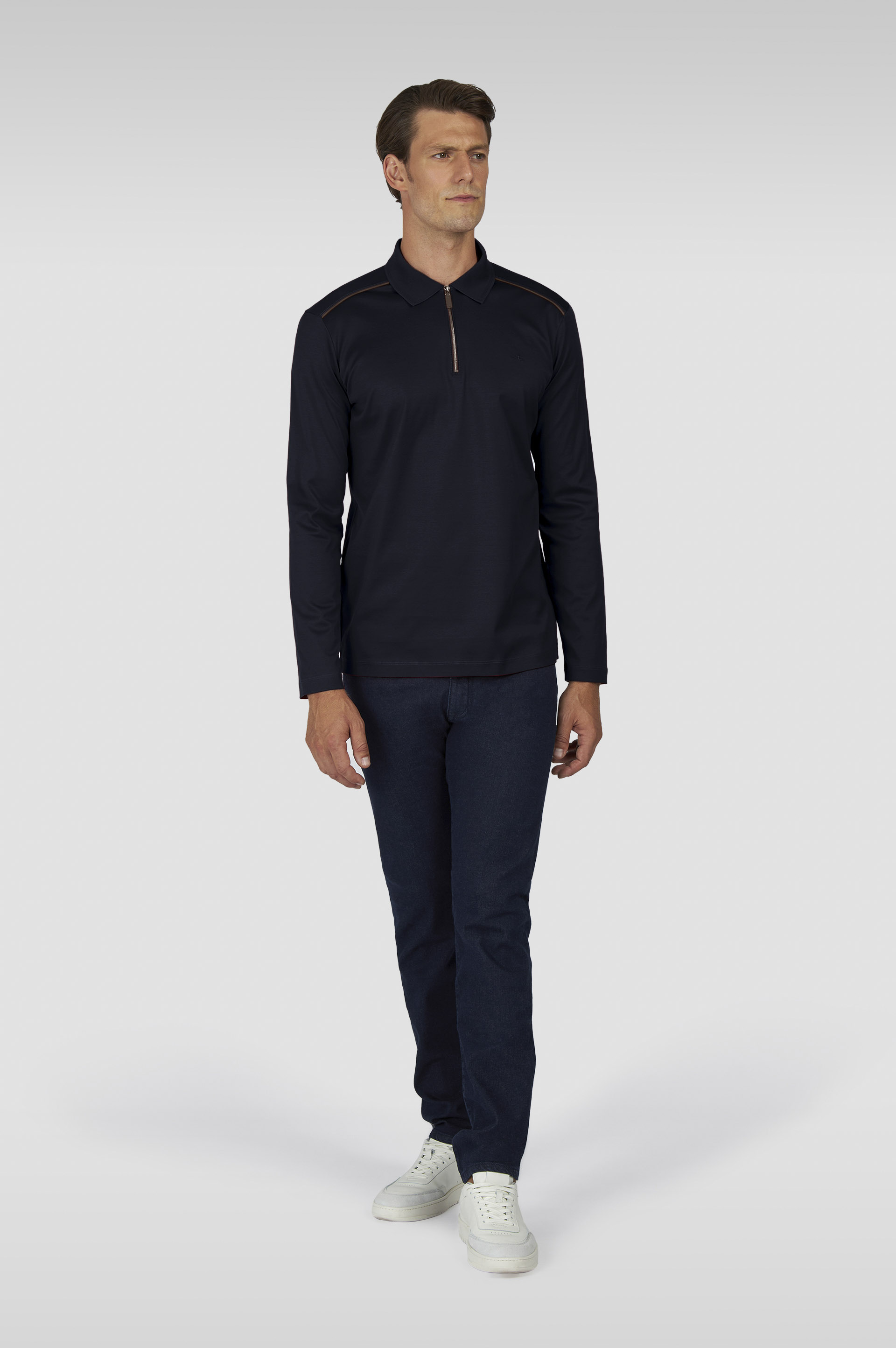 Polo mit Rei&szlig;verschluss aus Aqua Touch-Baumwolle image number 2