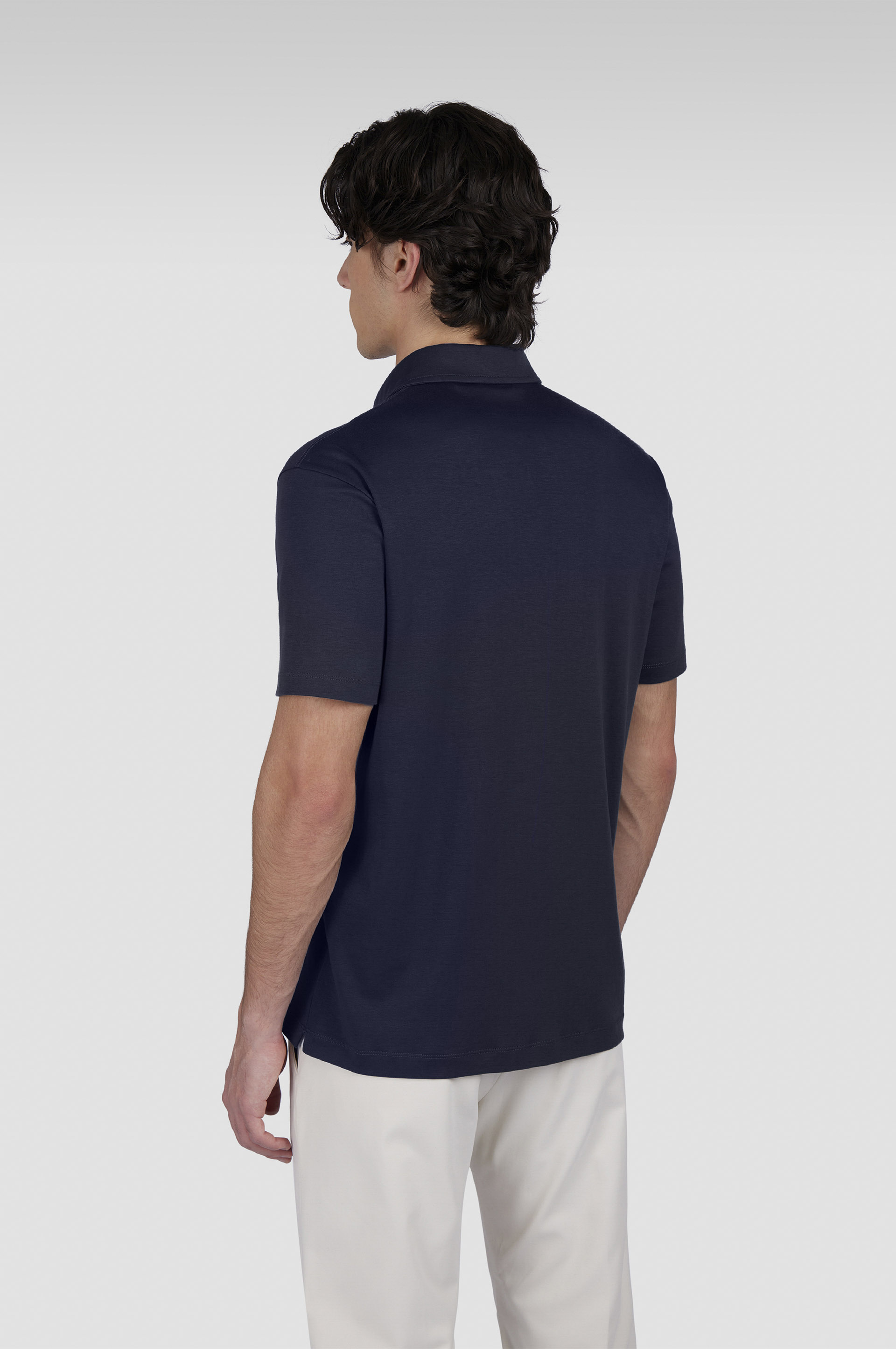 Supima® cotton jersey polo shirt with Shark Fin embroidery image number 3 Supima® cotton jersey polo shirt with Shark Fin embroidery image number 3