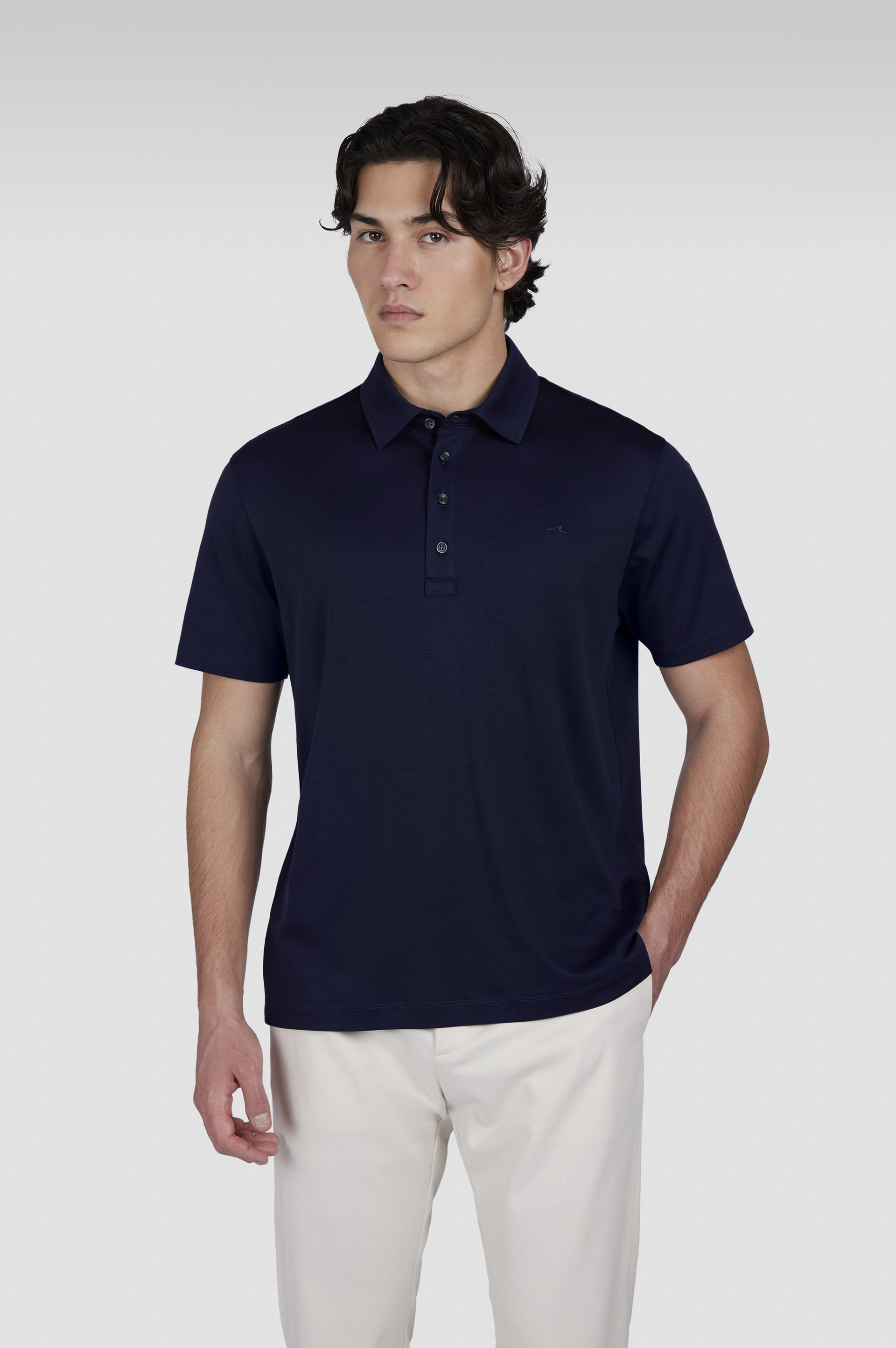 Supima® cotton jersey polo shirt with Shark Fin embroidery image number 0 Supima® cotton jersey polo shirt with Shark Fin embroidery image number 0