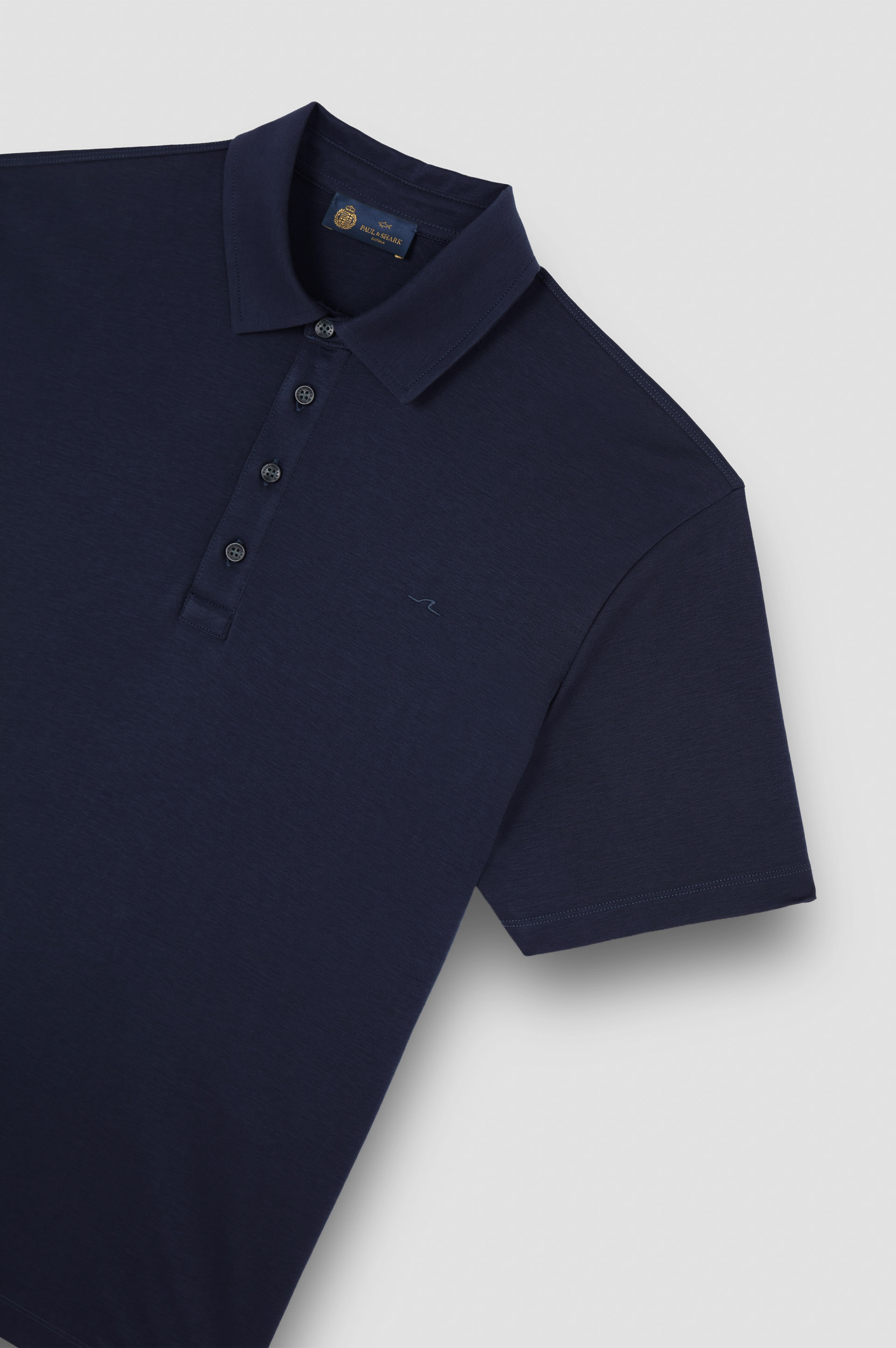 Supima® cotton jersey polo shirt with Shark Fin embroidery image number 5 Supima® cotton jersey polo shirt with Shark Fin embroidery image number 5
