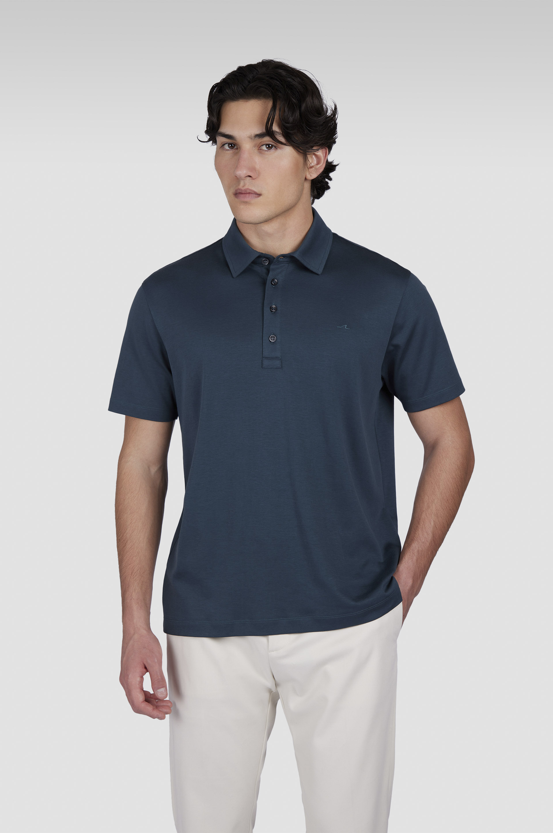 Supima® cotton jersey polo shirt with Shark Fin embroidery image number 0