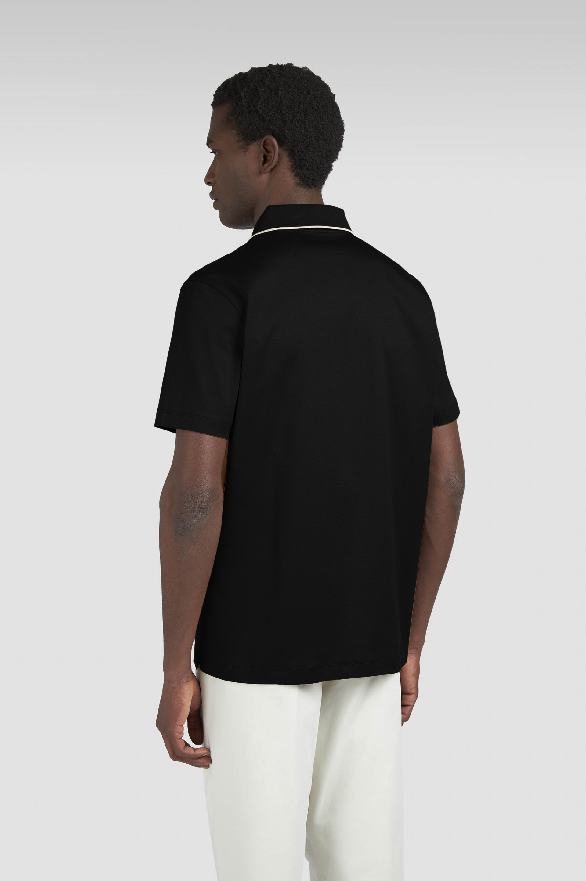 Polo en coton Aqua Touch avec détail à micro-motif sur le col image number 3