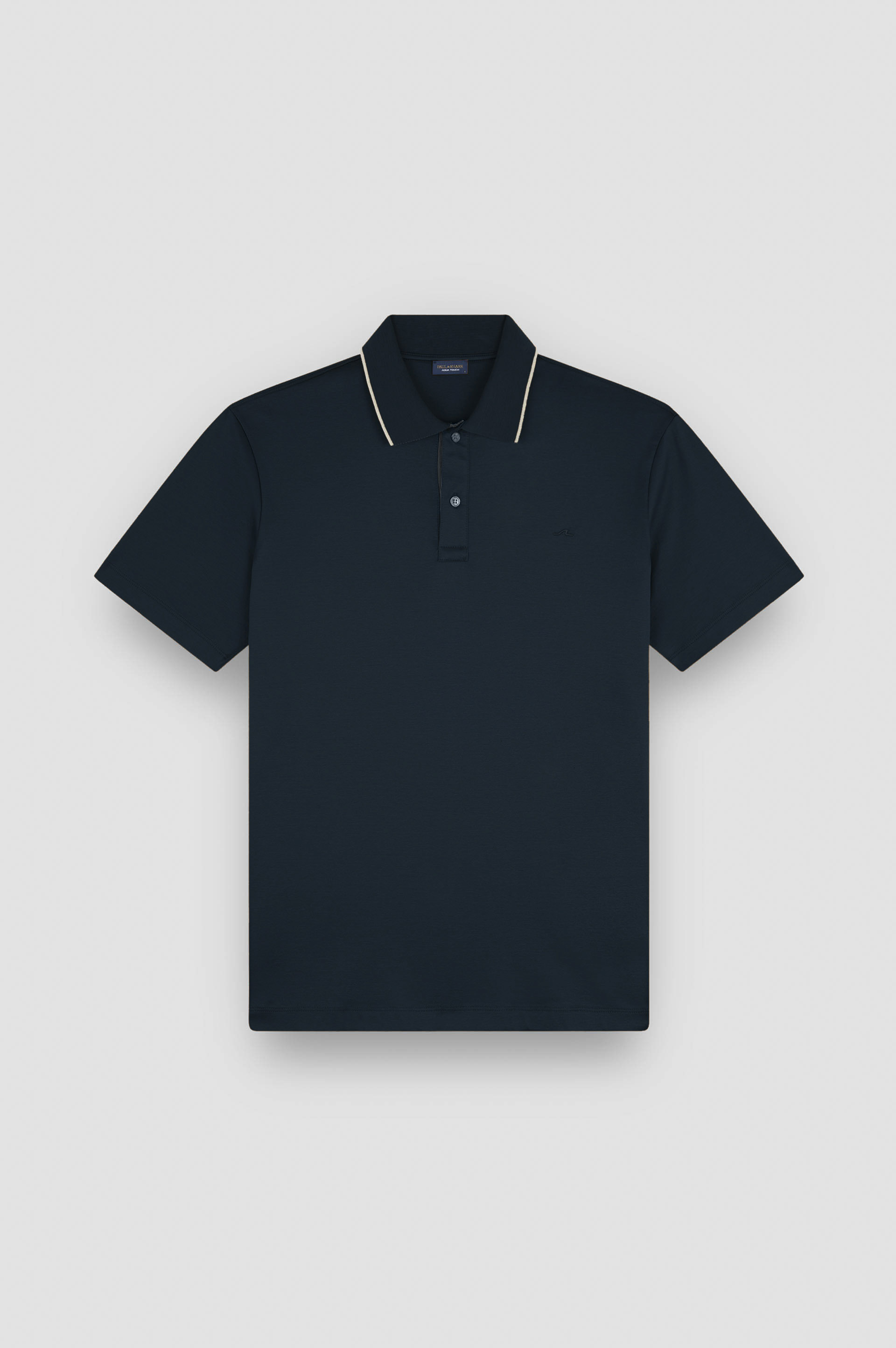 Aqua Touch cotton polo shirt with micro pattern detail on the collar image number 1 Aqua Touch cotton polo shirt with micro pattern detail on the collar image number 1