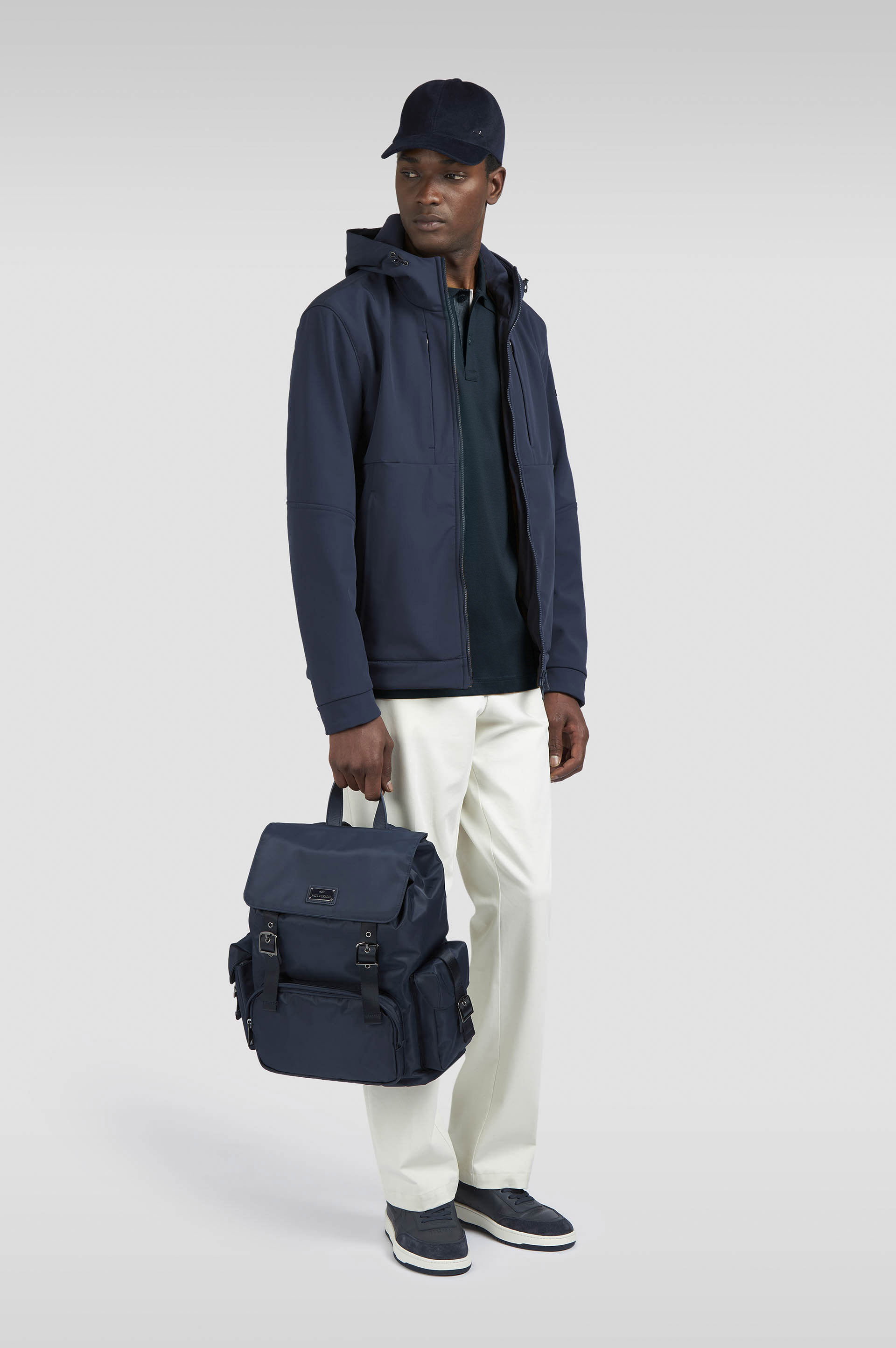 Aqua Touch cotton polo shirt with micro pattern detail on the collar image number 2 Aqua Touch cotton polo shirt with micro pattern detail on the collar image number 2