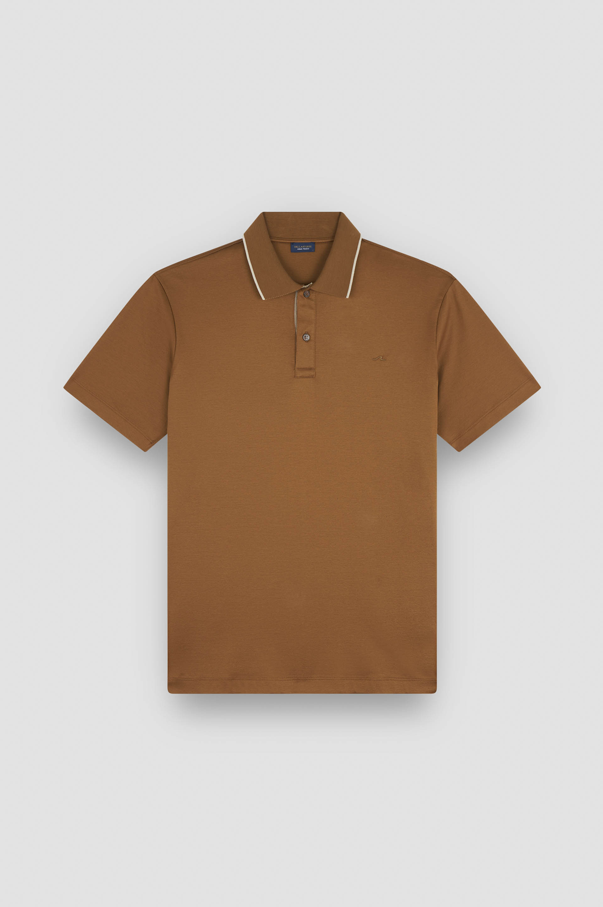 Aqua Touch cotton polo shirt with micro pattern detail on the collar image number 1