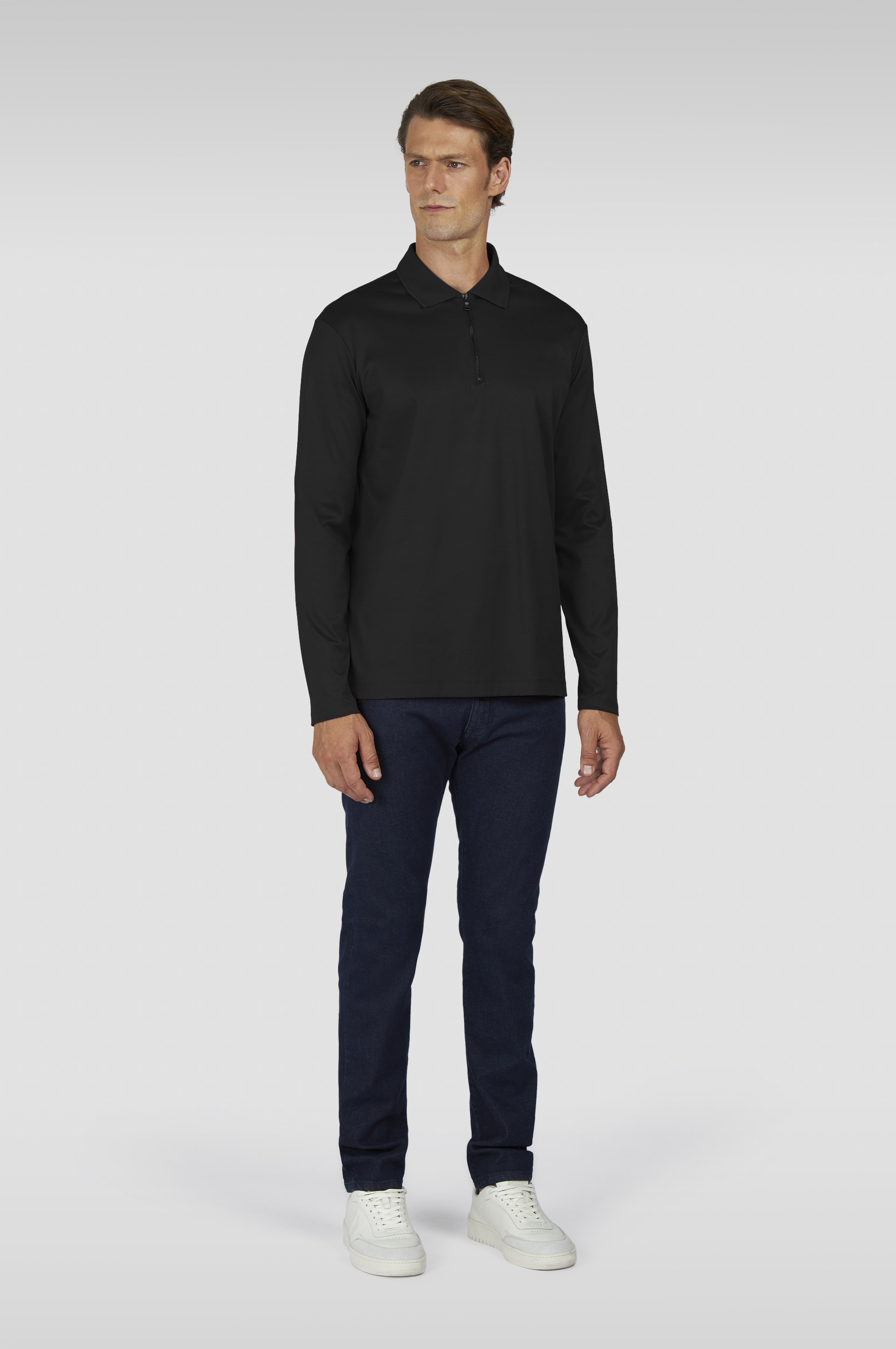 Polo con cremallera de algodón Aqua Touch image number 2