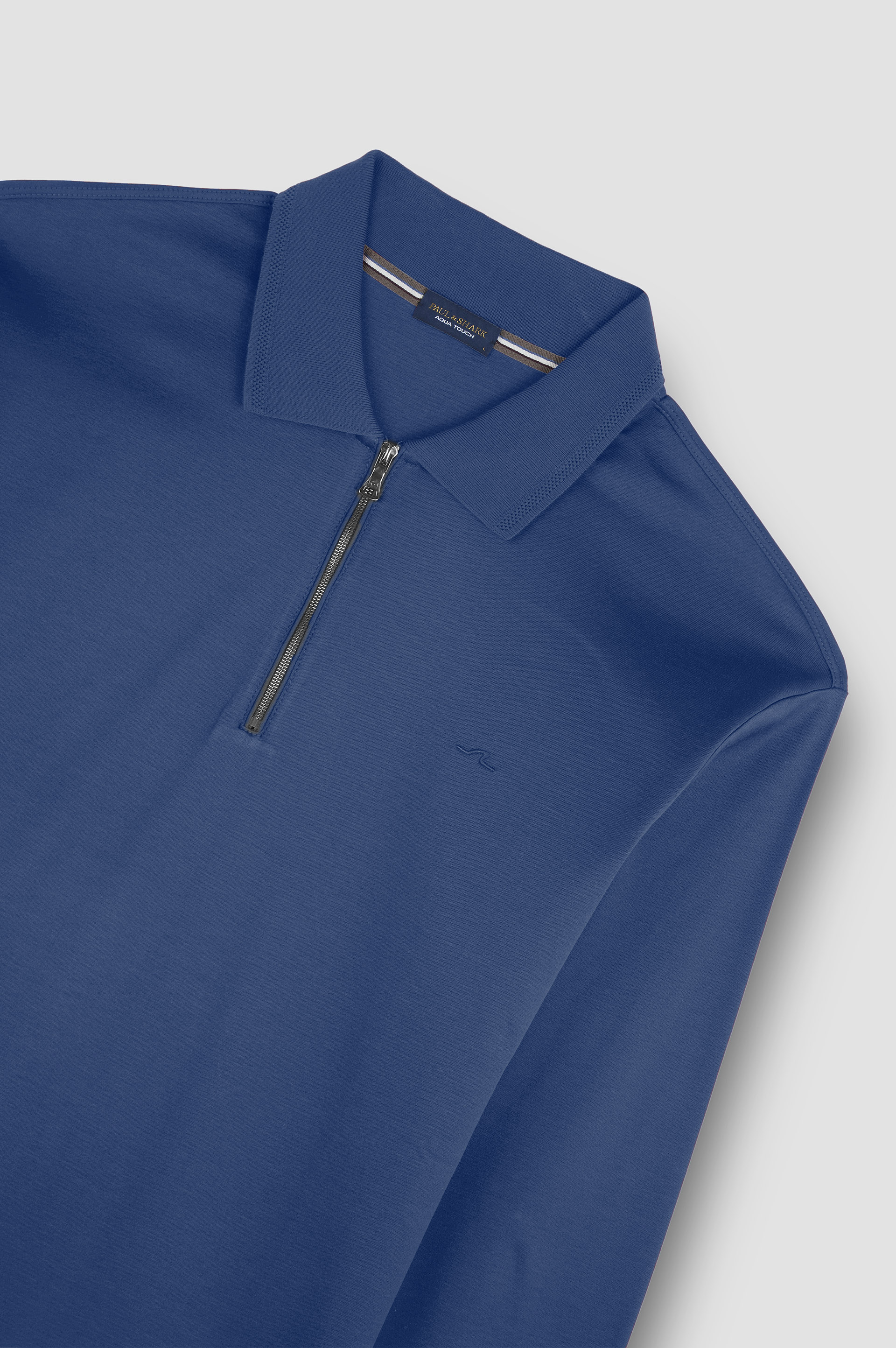 Polo con zip in cotone Aqua Touch image number 5