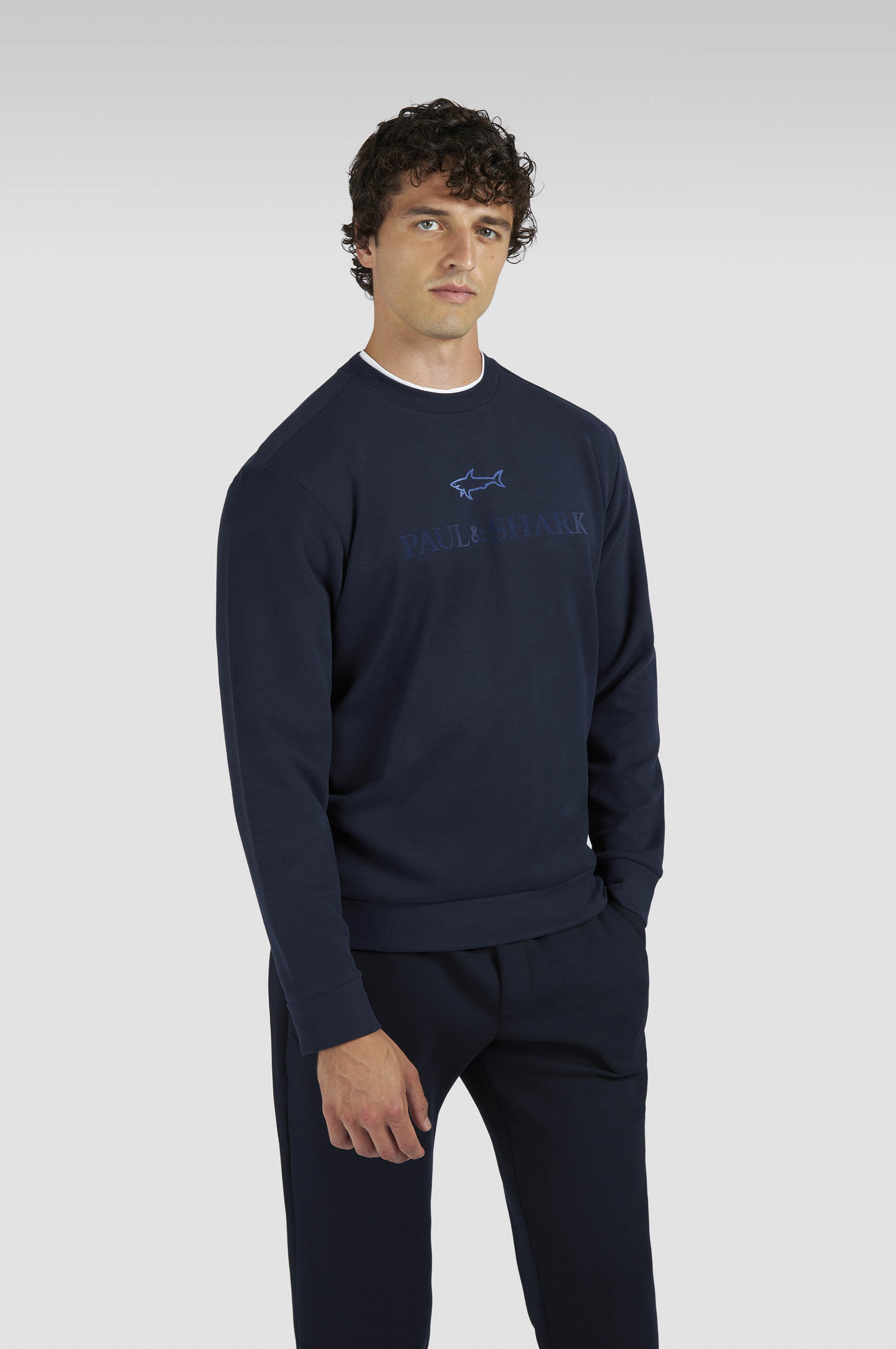 X-Soft cotton sweatshirt with logo print image number 0 X-Soft cotton sweatshirt with logo print image number 0