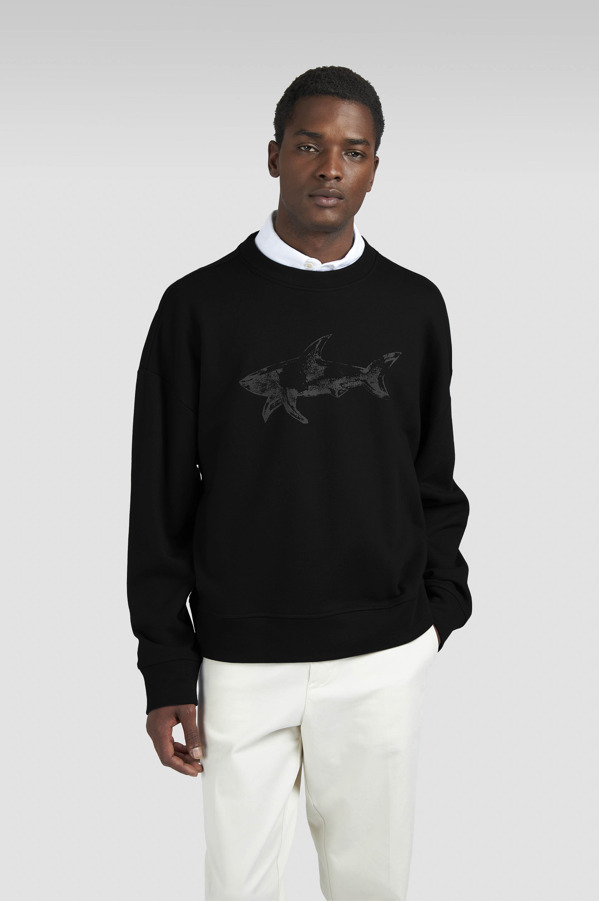 Sweatshirt en Cotton Fleece avec imprimé Shark image number 0