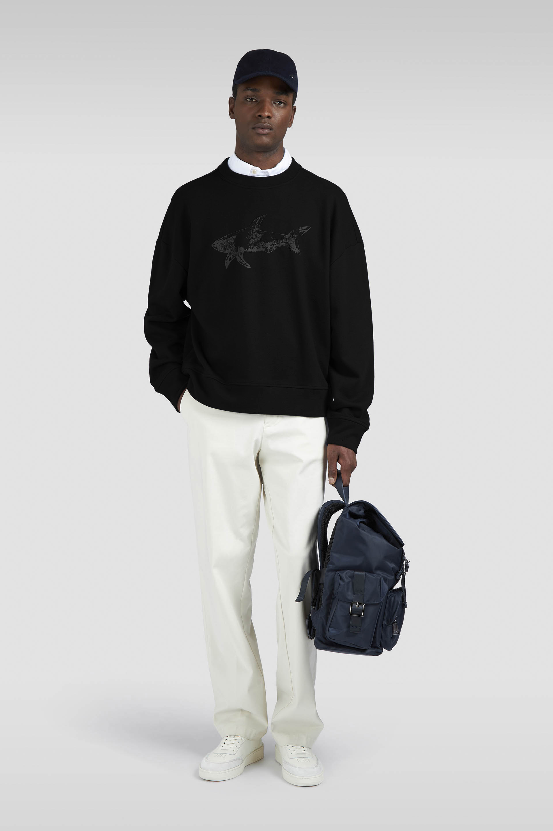 Sweatshirt en Cotton Fleece avec imprimé Shark image number 2