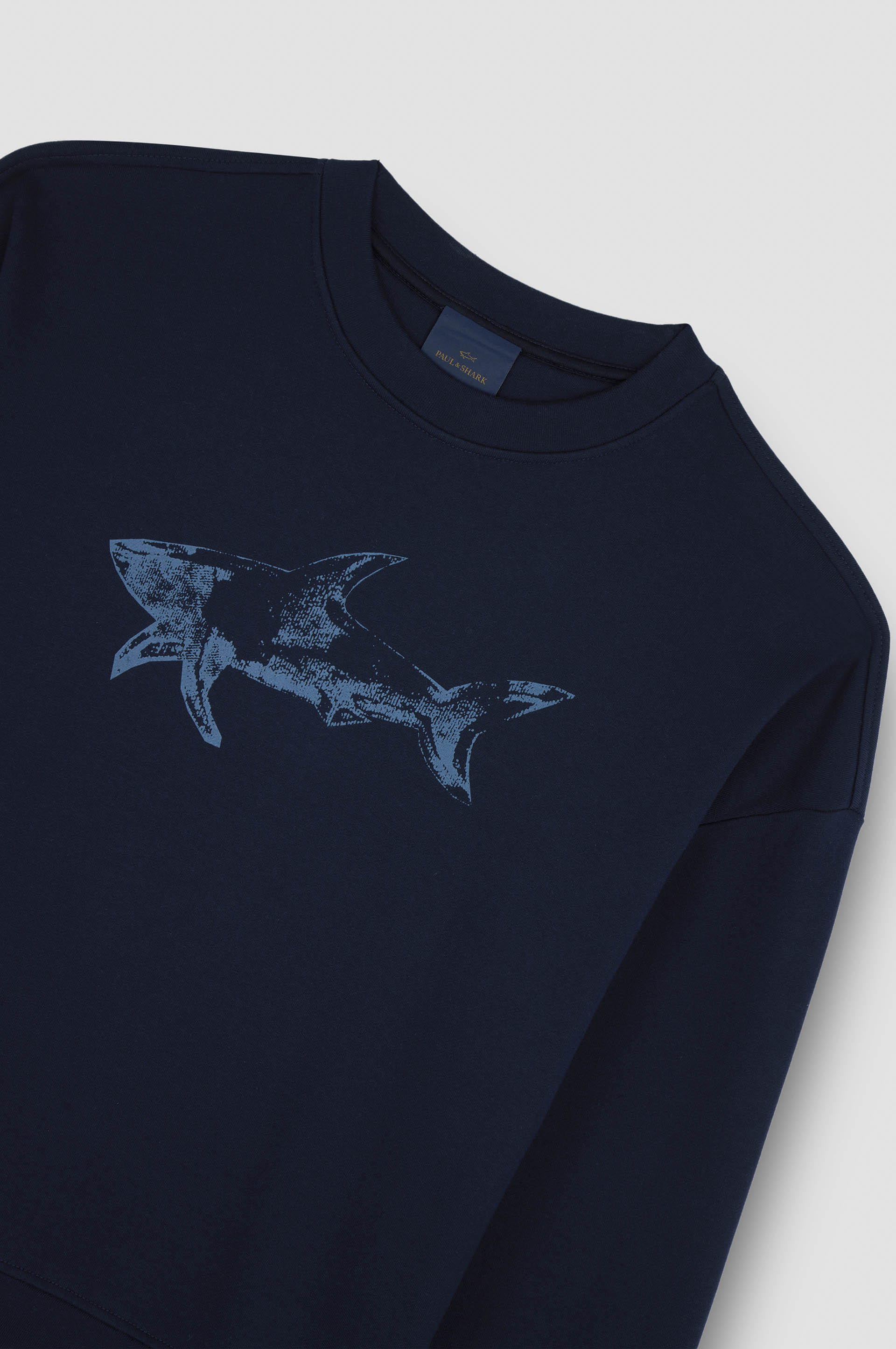 Cotton Fleece sweatshirt with Shark print image number 5 Cotton Fleece sweatshirt with Shark print image number 5