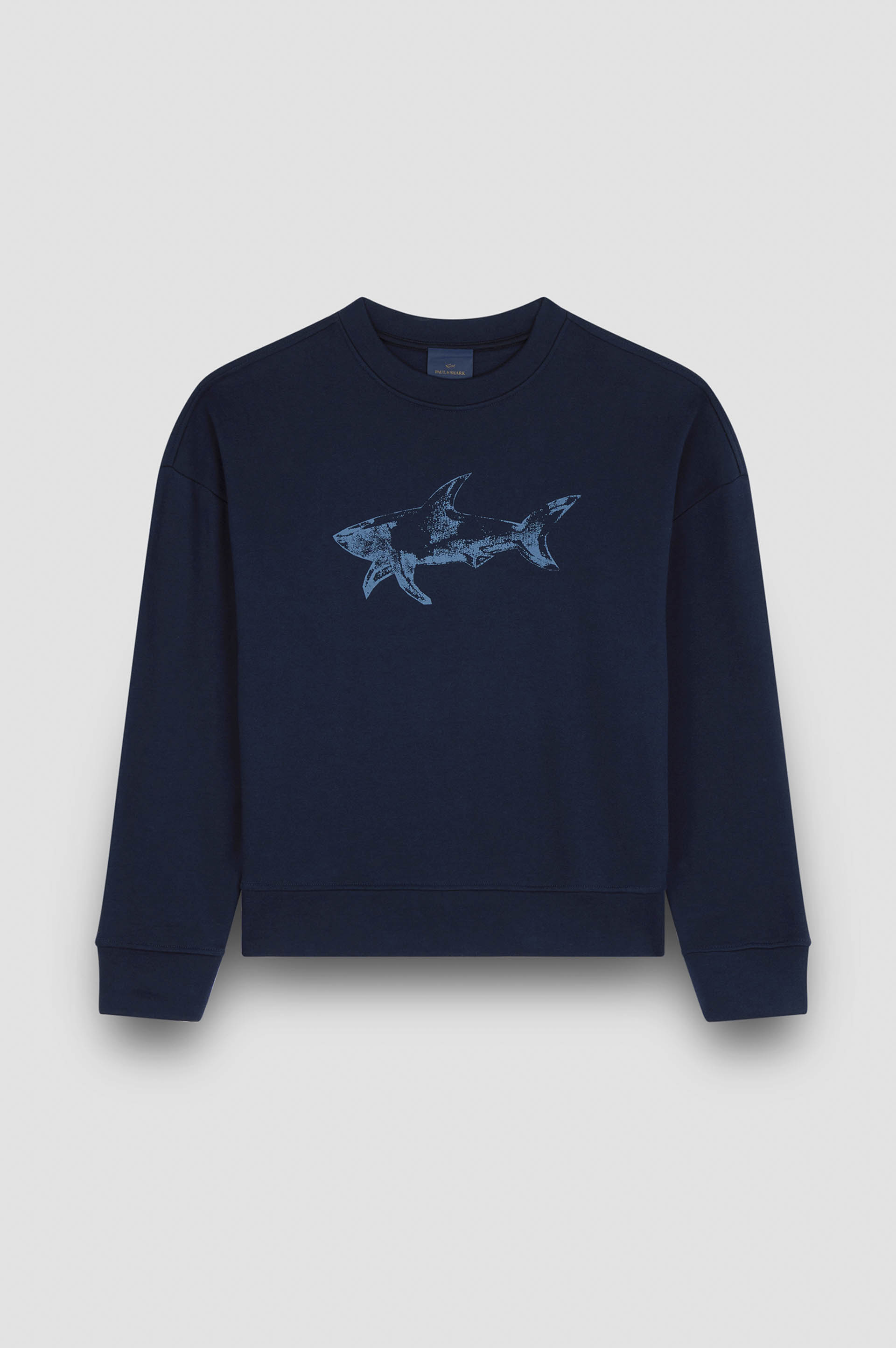 Cotton Fleece sweatshirt with Shark print image number 1 Cotton Fleece sweatshirt with Shark print image number 1