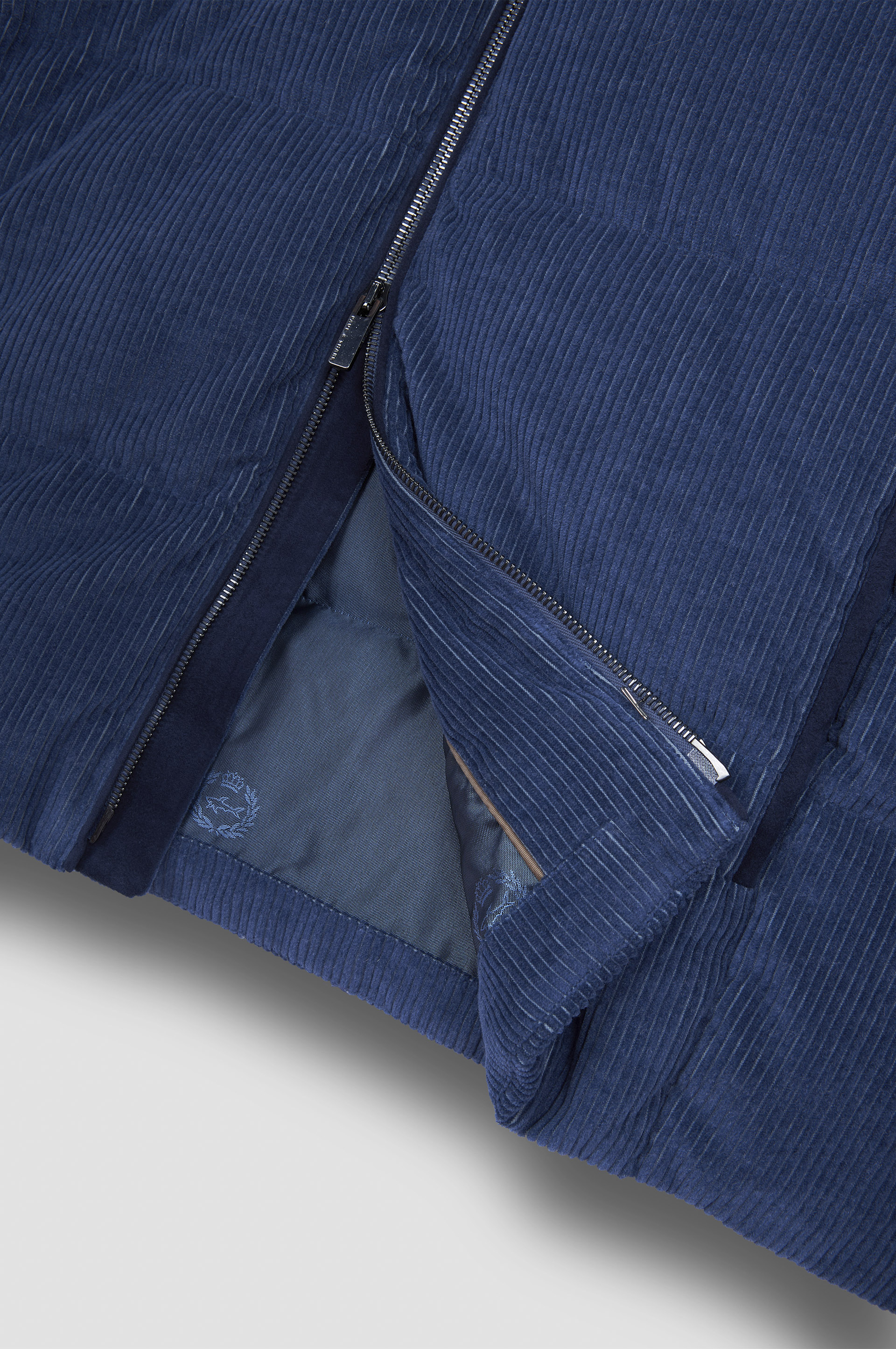 Ultralight down jacket in cashmere and cotton velvet image number 9 Ultralight down jacket in cashmere and cotton velvet image number 9