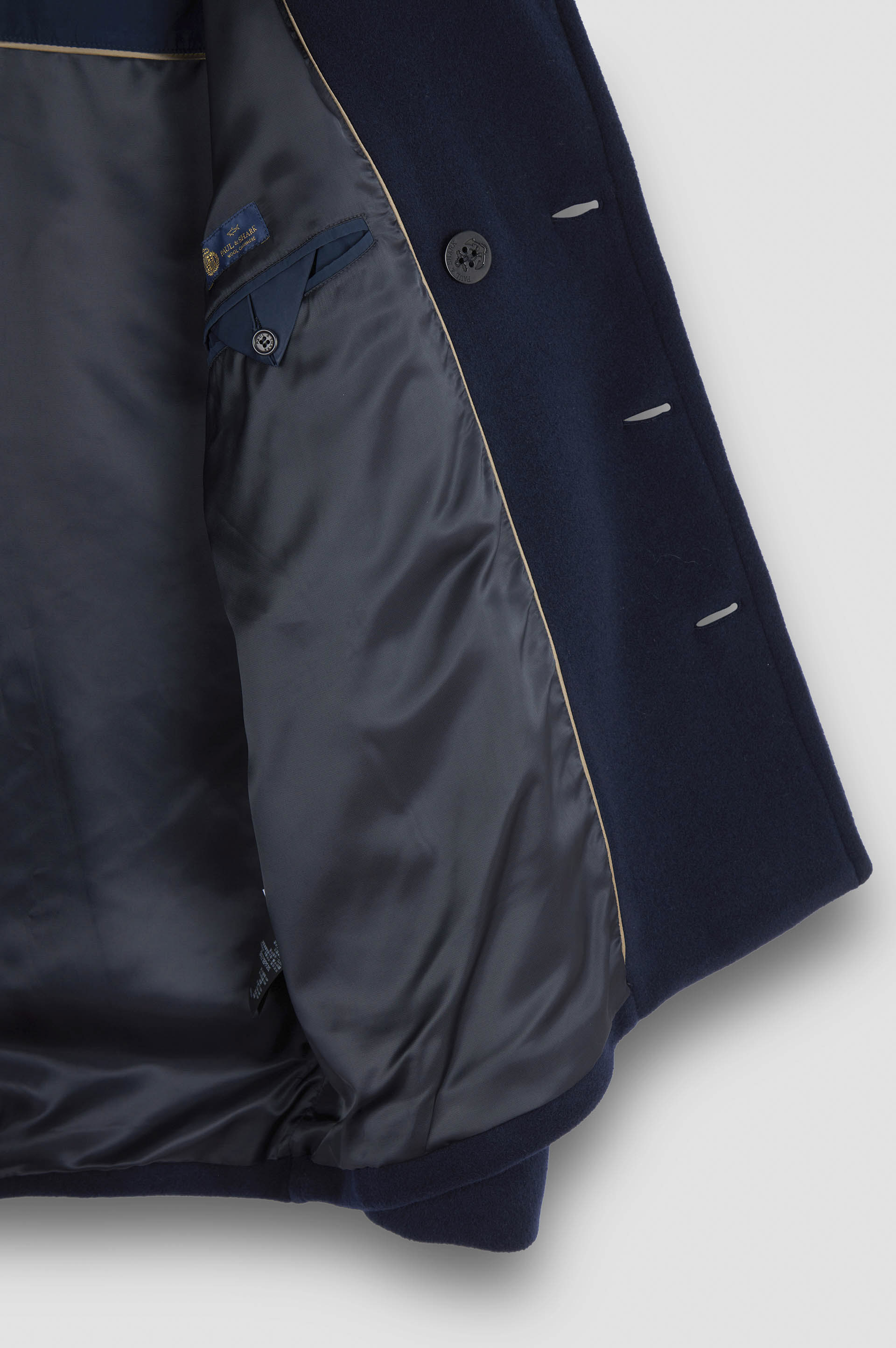 True Peacoat in wool and cashmere image number 6 True Peacoat in wool and cashmere image number 6
