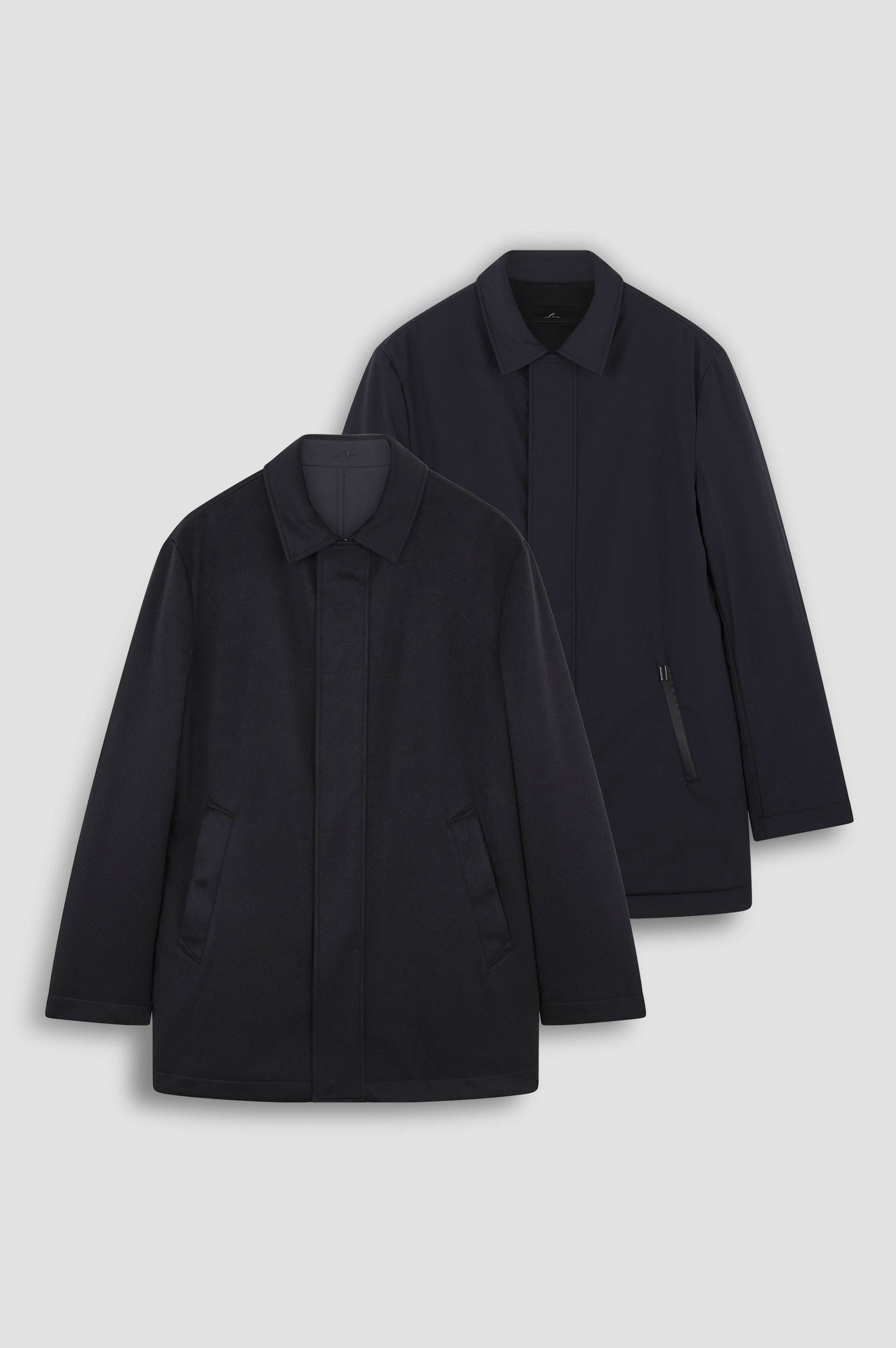 Reversible carcoat in cashmere and Typhoon® image number 1 Reversible carcoat in cashmere and Typhoon® image number 1