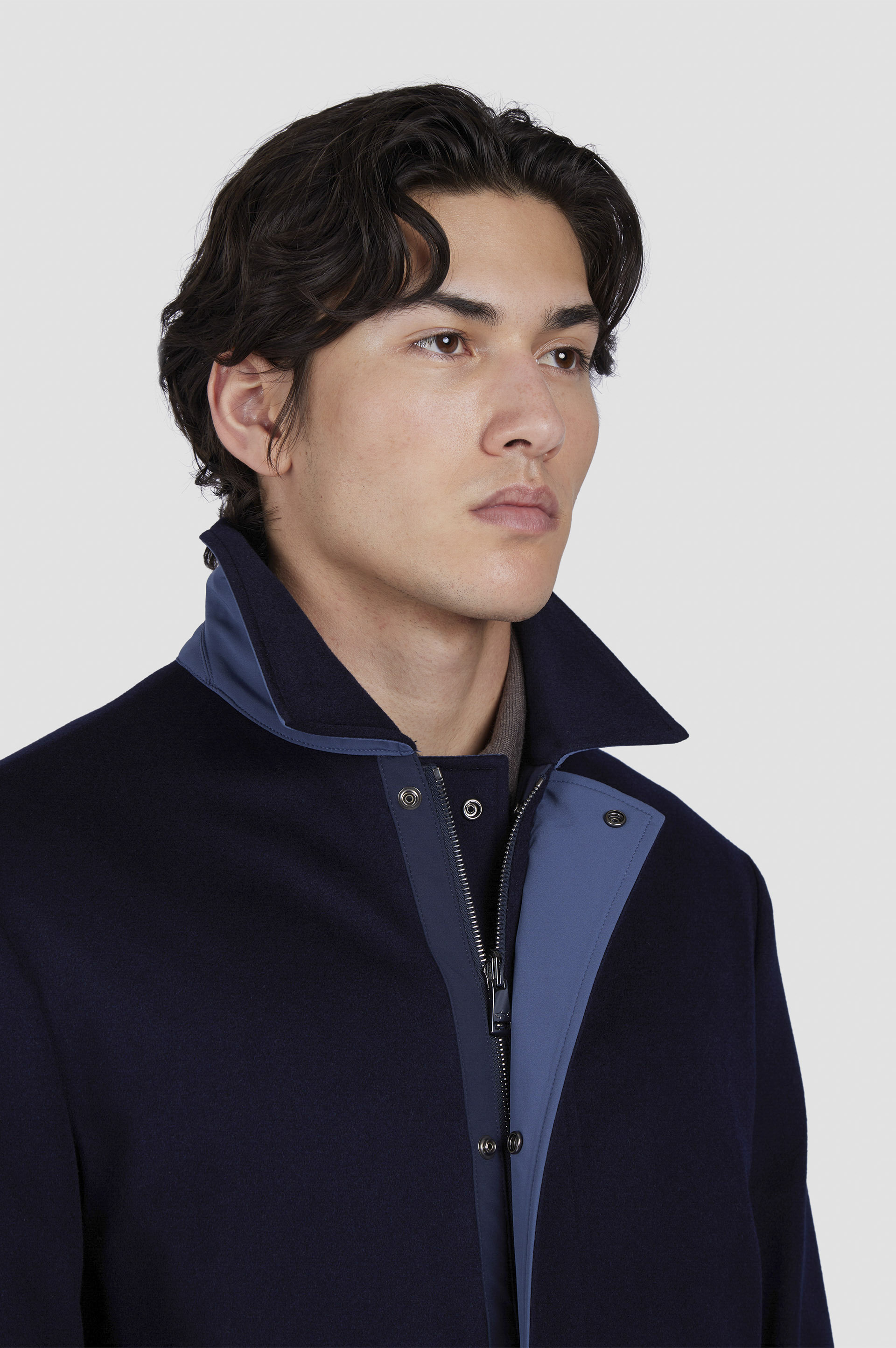 Reversible carcoat in cashmere and Typhoon® image number 4 Reversible carcoat in cashmere and Typhoon® image number 4