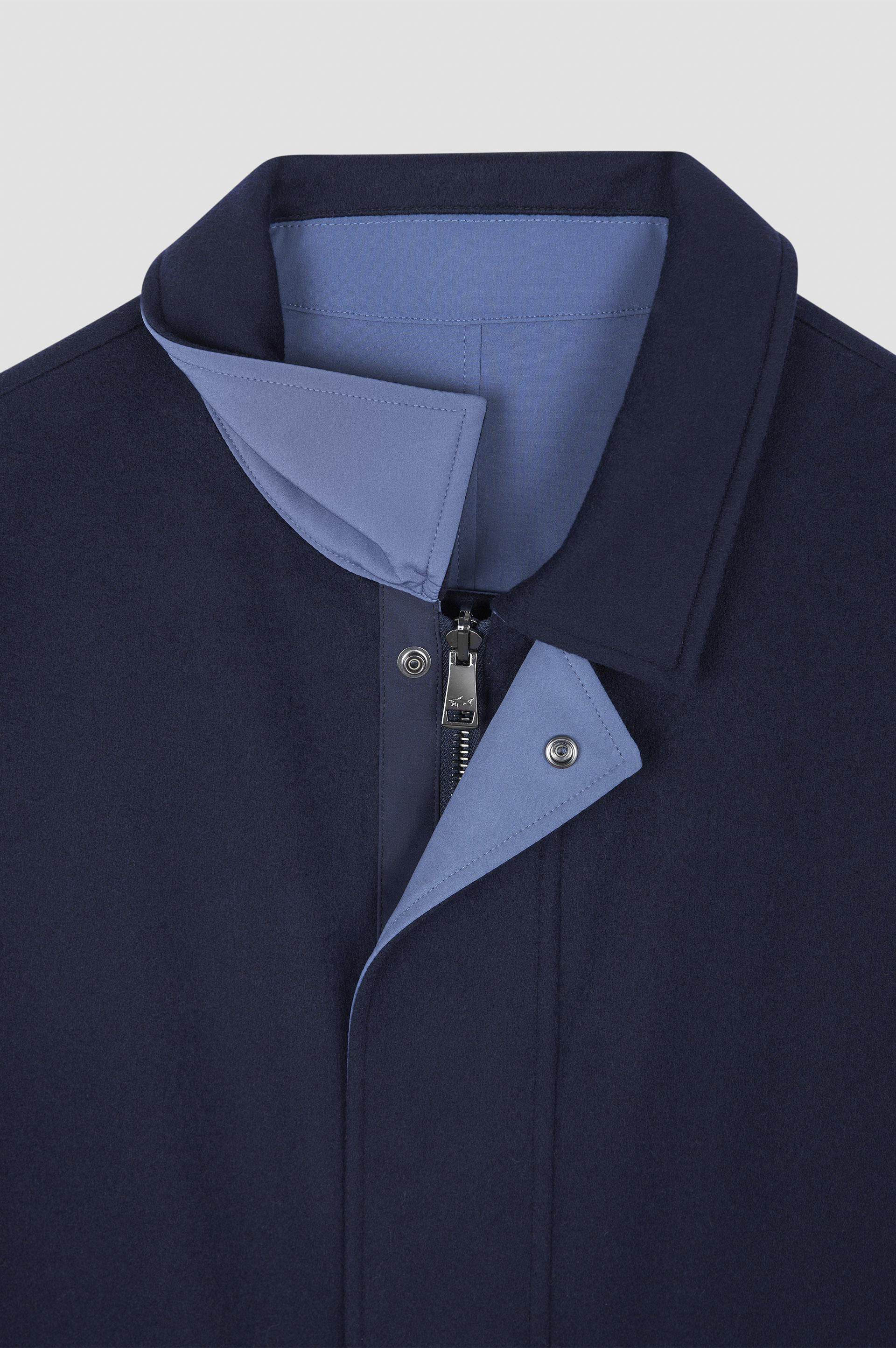 Reversible carcoat in cashmere and Typhoon® image number 8 Reversible carcoat in cashmere and Typhoon® image number 8