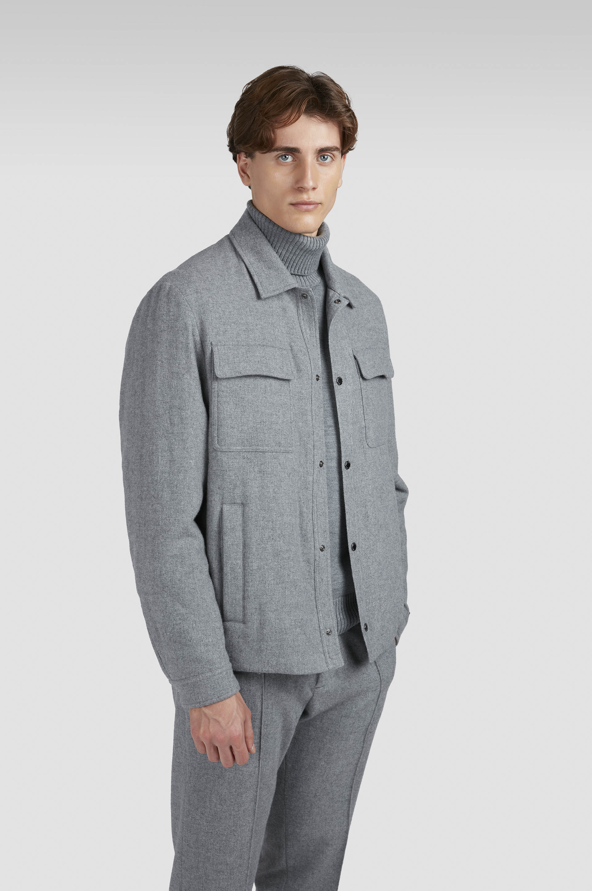Quilted wool and cashmere shacket image number 0 Quilted wool and cashmere shacket image number 0