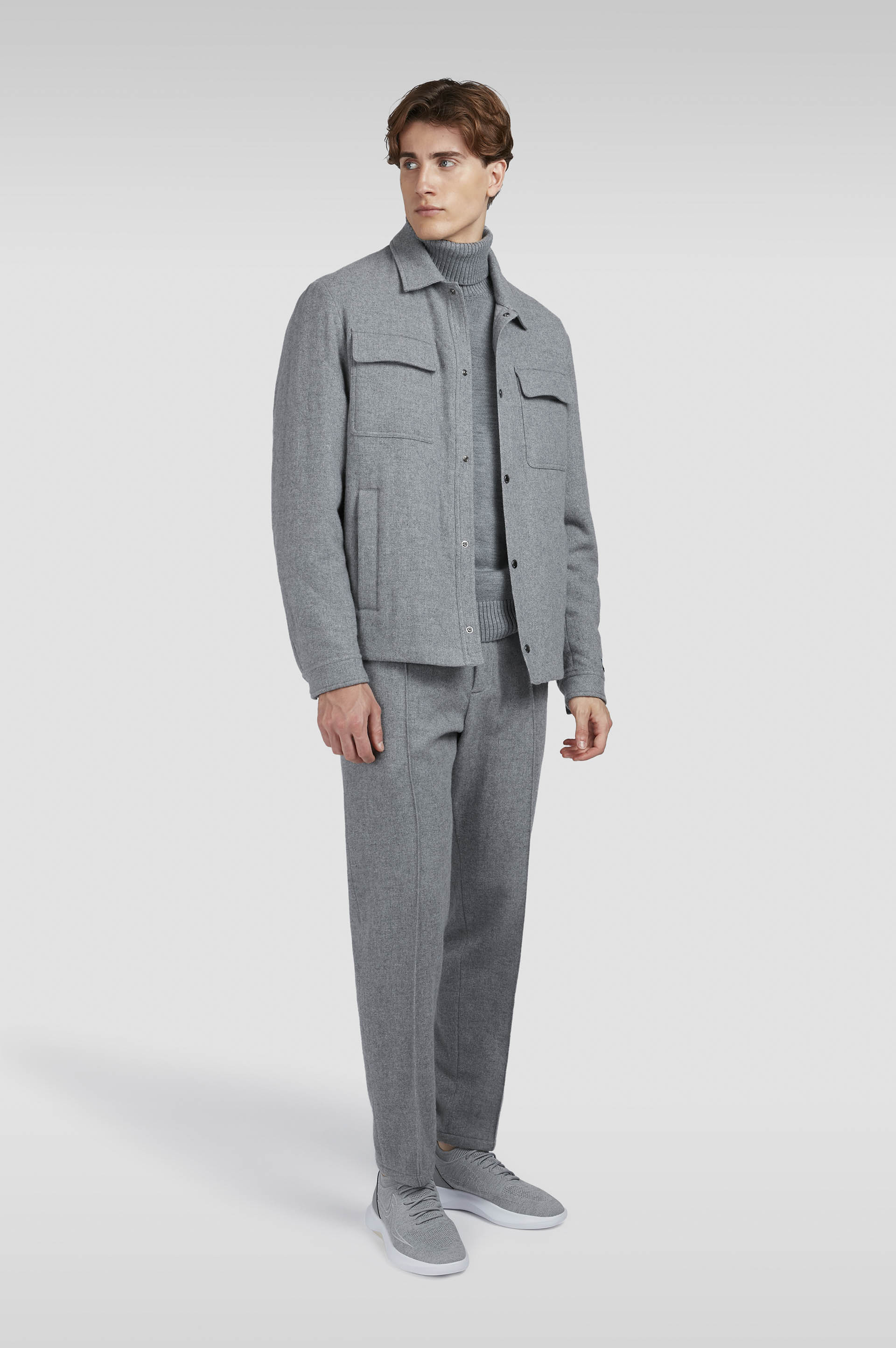 Quilted wool and cashmere shacket image number 2 Quilted wool and cashmere shacket image number 2