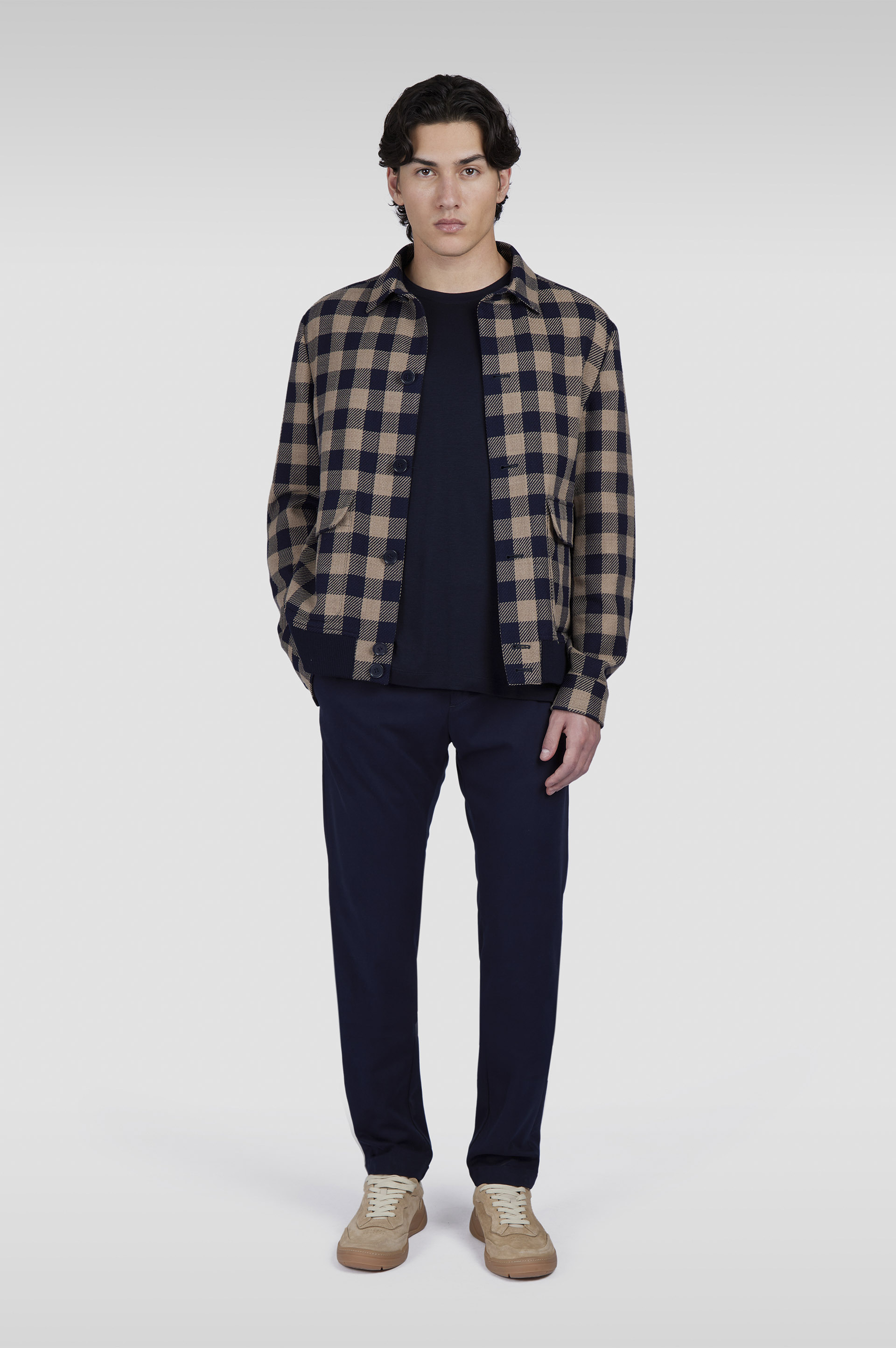 Blouson en laine à motif à carreaux image number 2