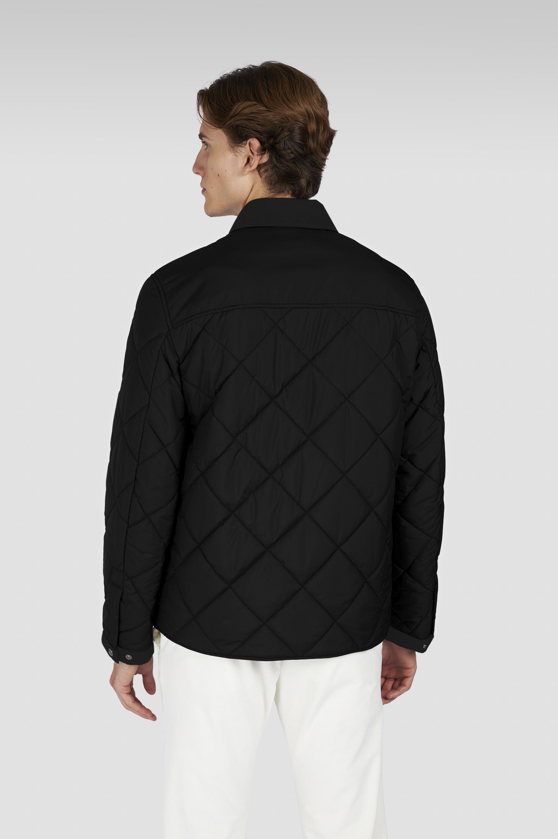 Chaqueta acolchada en tejido técnico con detalles en Alcantara® image number 3