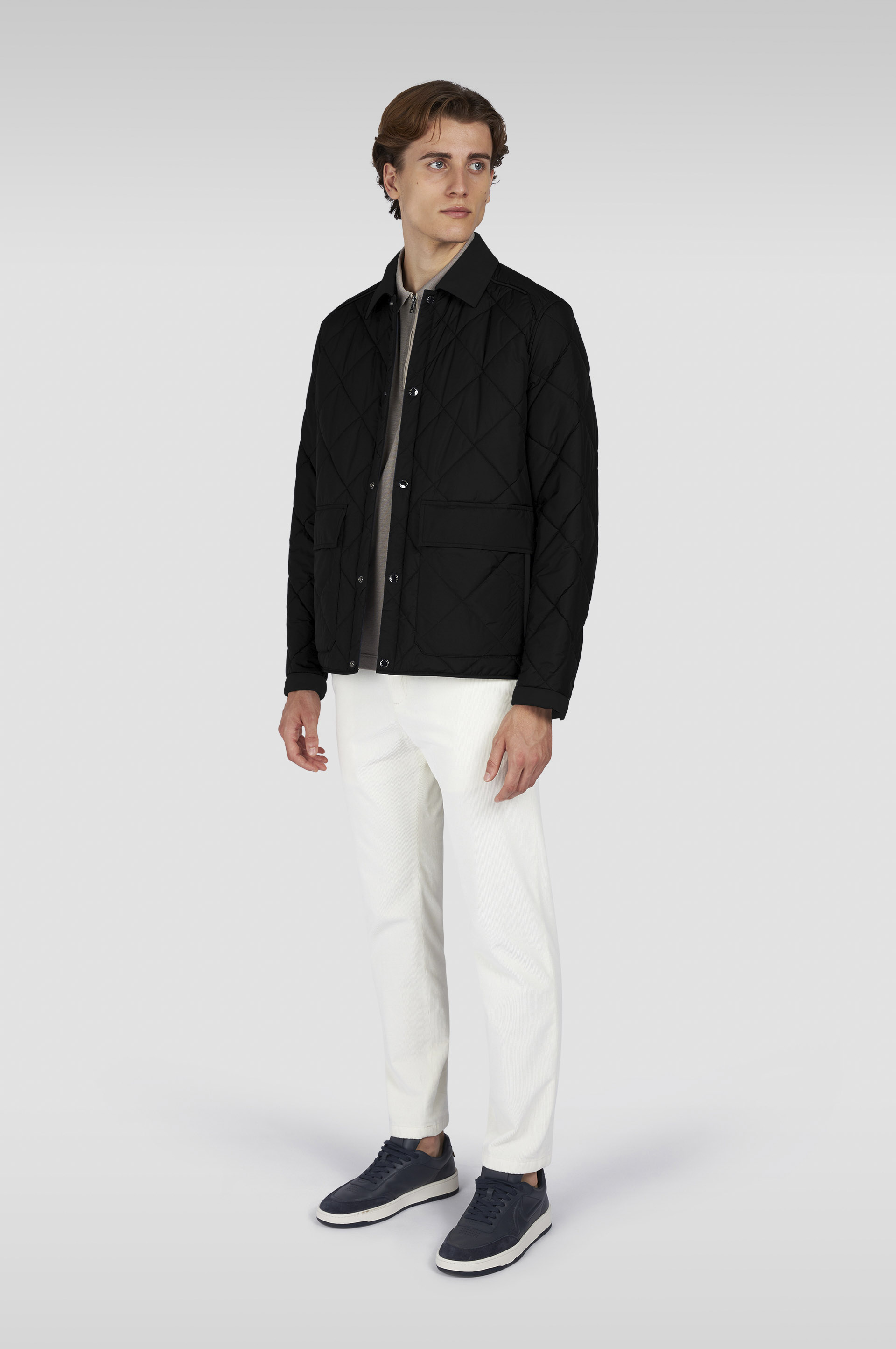 Chaqueta acolchada en tejido técnico con detalles en Alcantara® image number 2