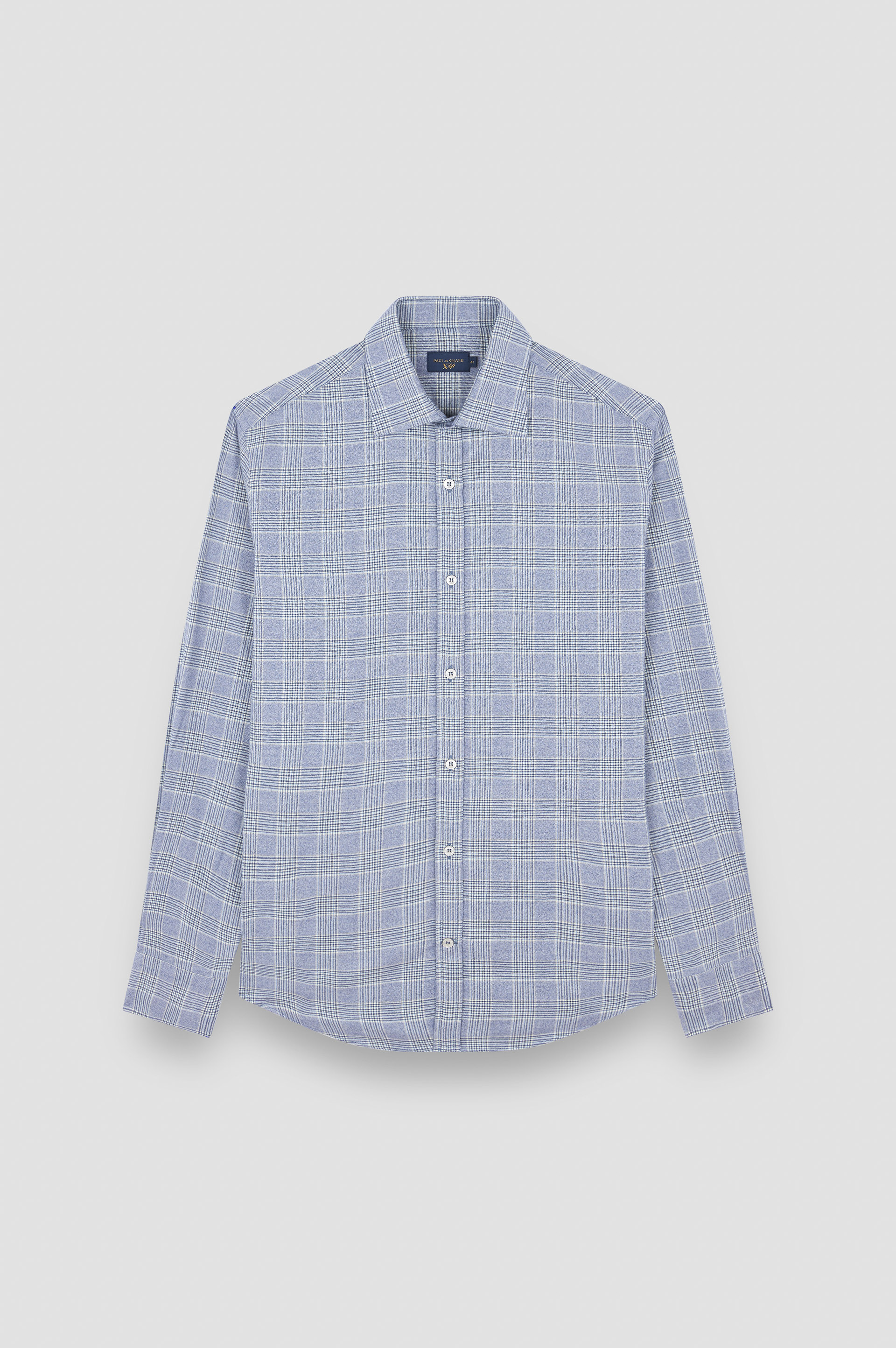 X-Soft cotton shirt with checkered pattern image number 1 X-Soft cotton shirt with checkered pattern image number 1