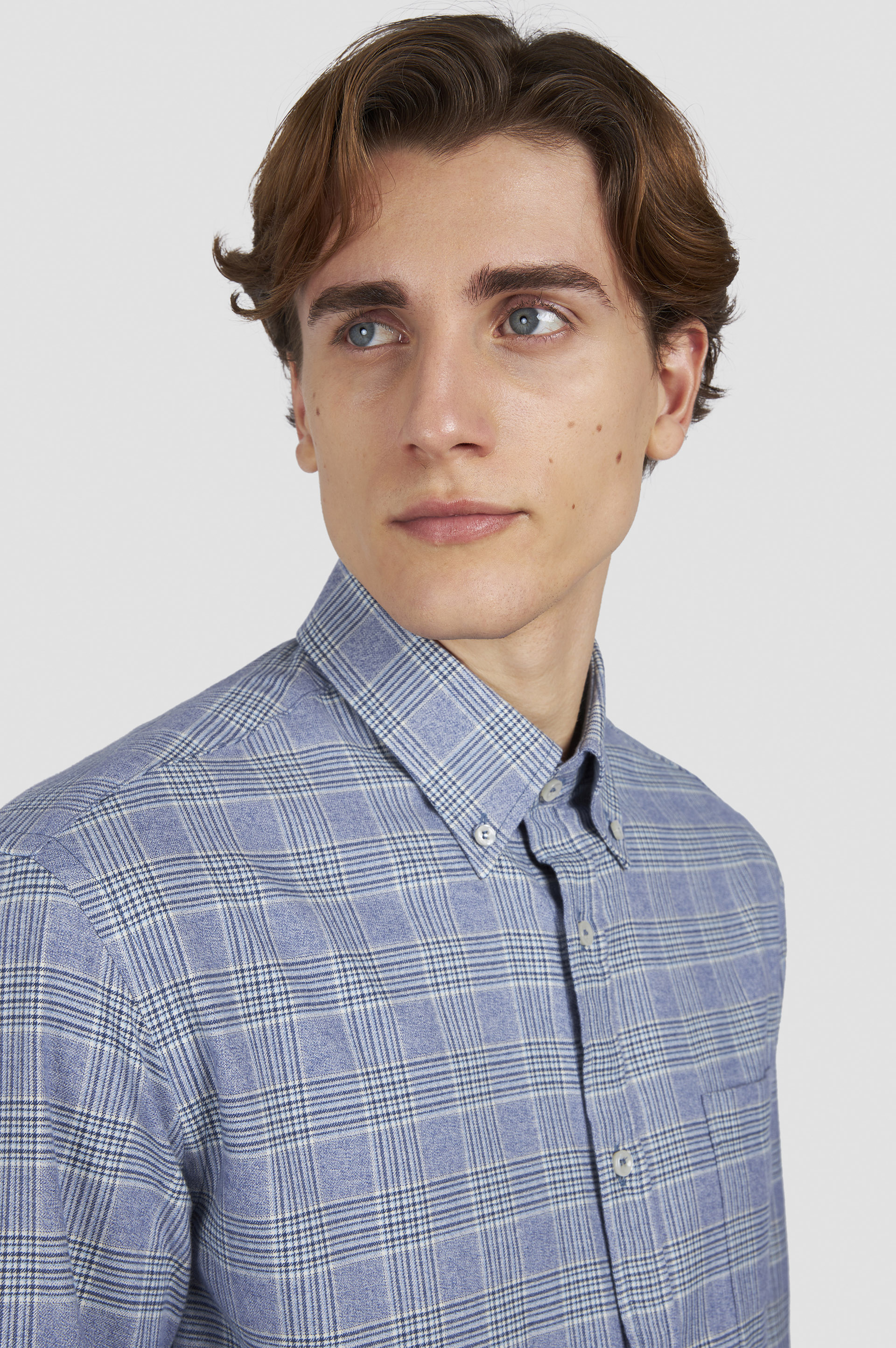 X-Soft cotton shirt with checkered pattern image number 4