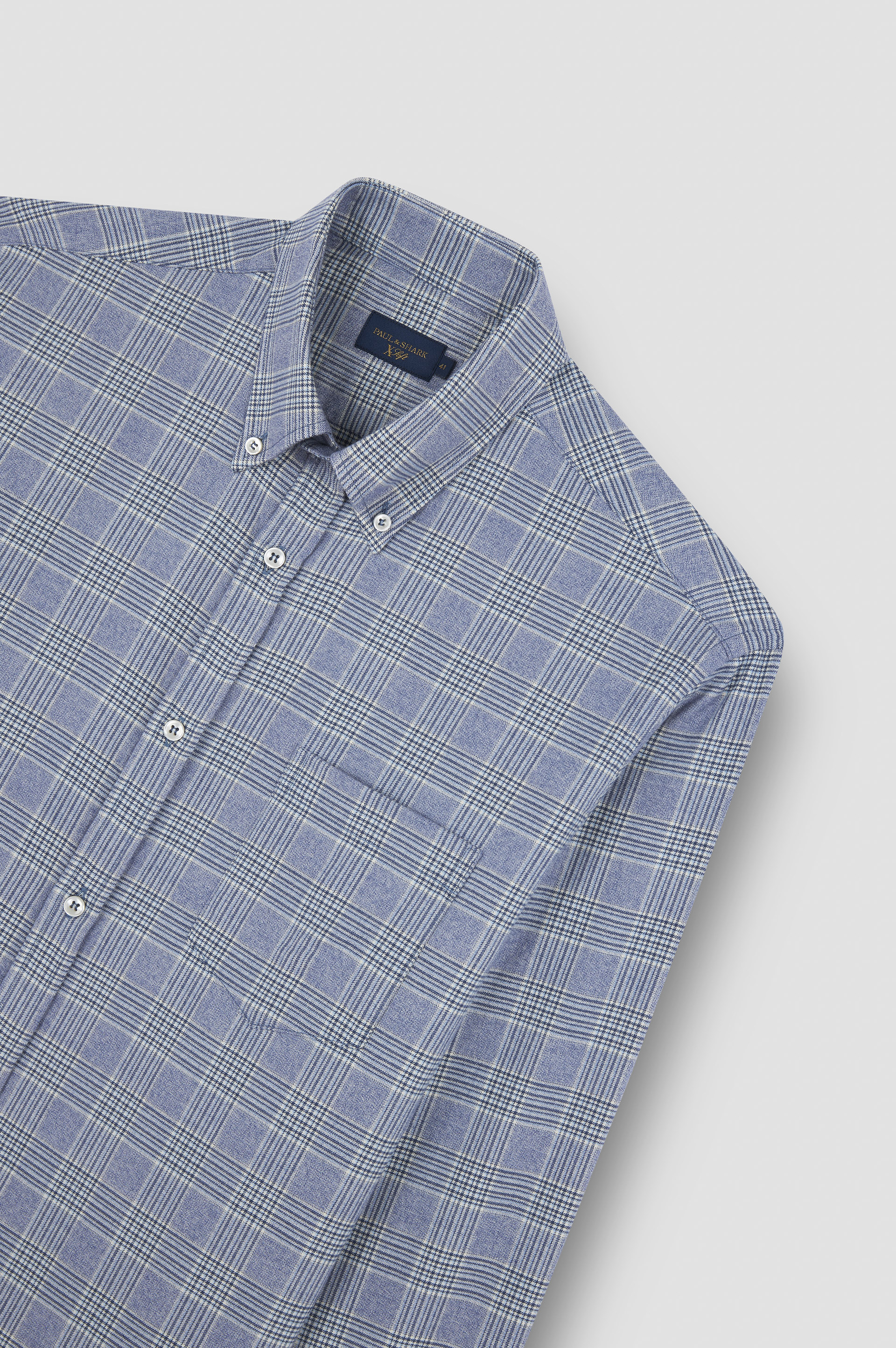 X-Soft cotton shirt with checkered pattern image number 5