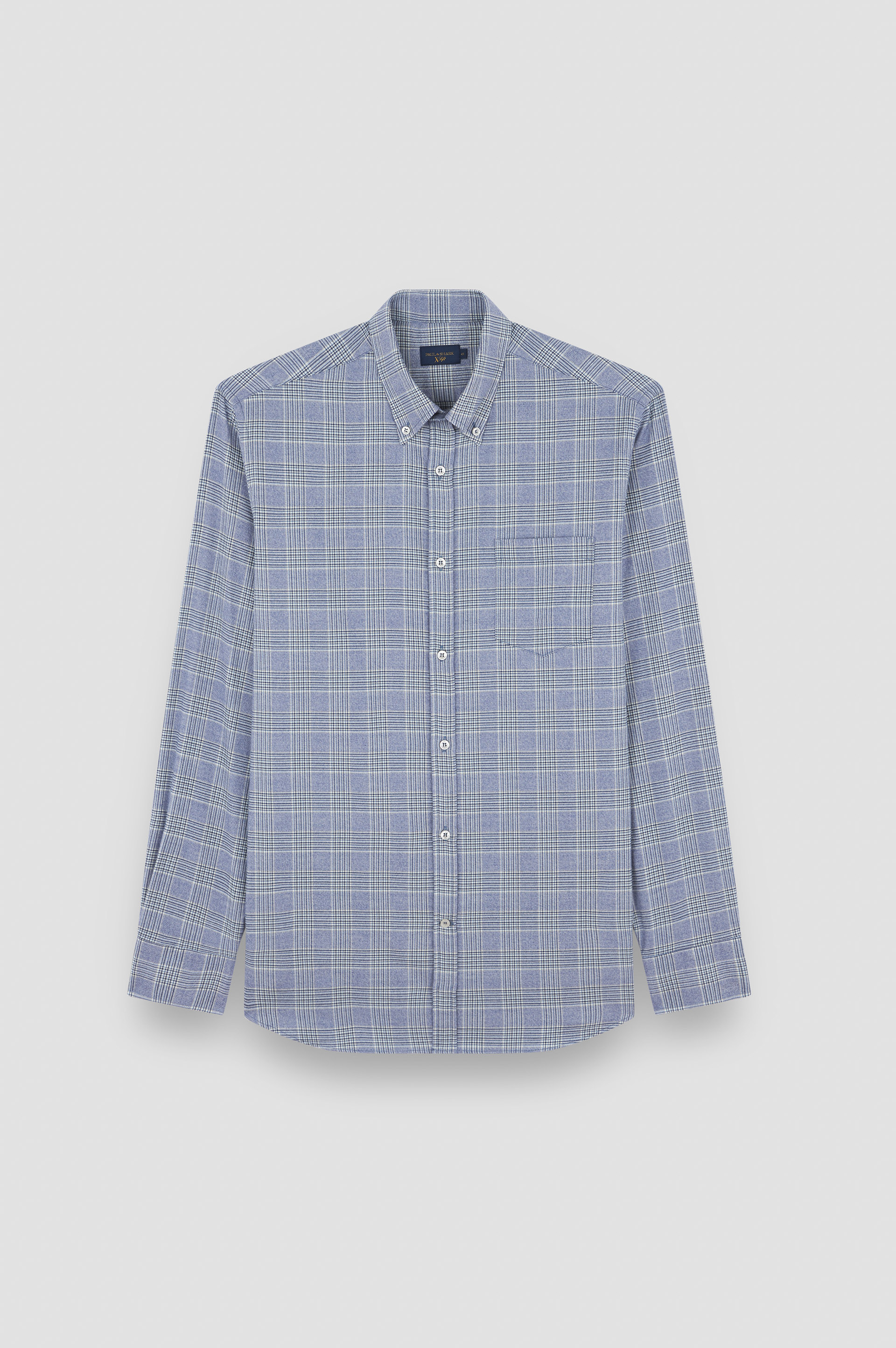 X-Soft cotton shirt with checkered pattern image number 1