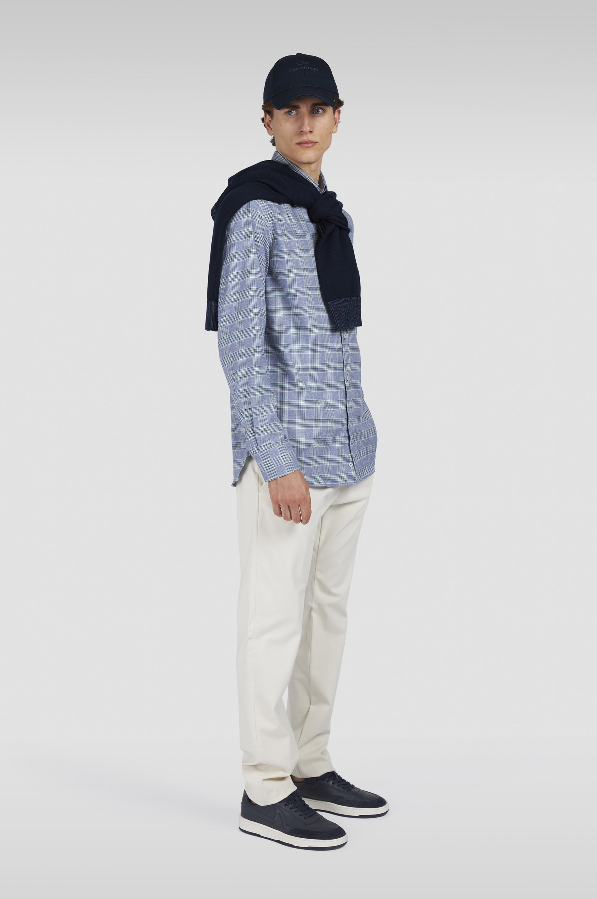 X-Soft cotton shirt with checkered pattern image number 2