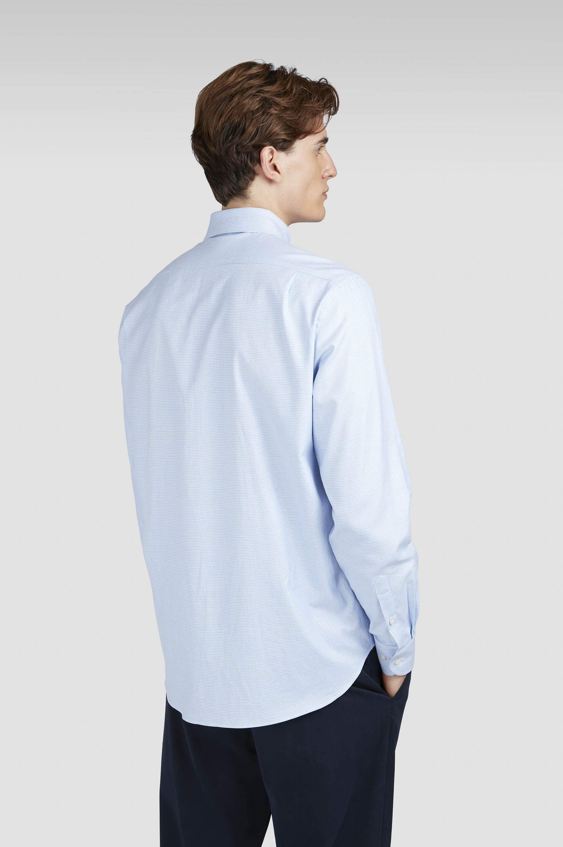 Cotton shirt with houndstooth pattern image number 3 Cotton shirt with houndstooth pattern image number 3
