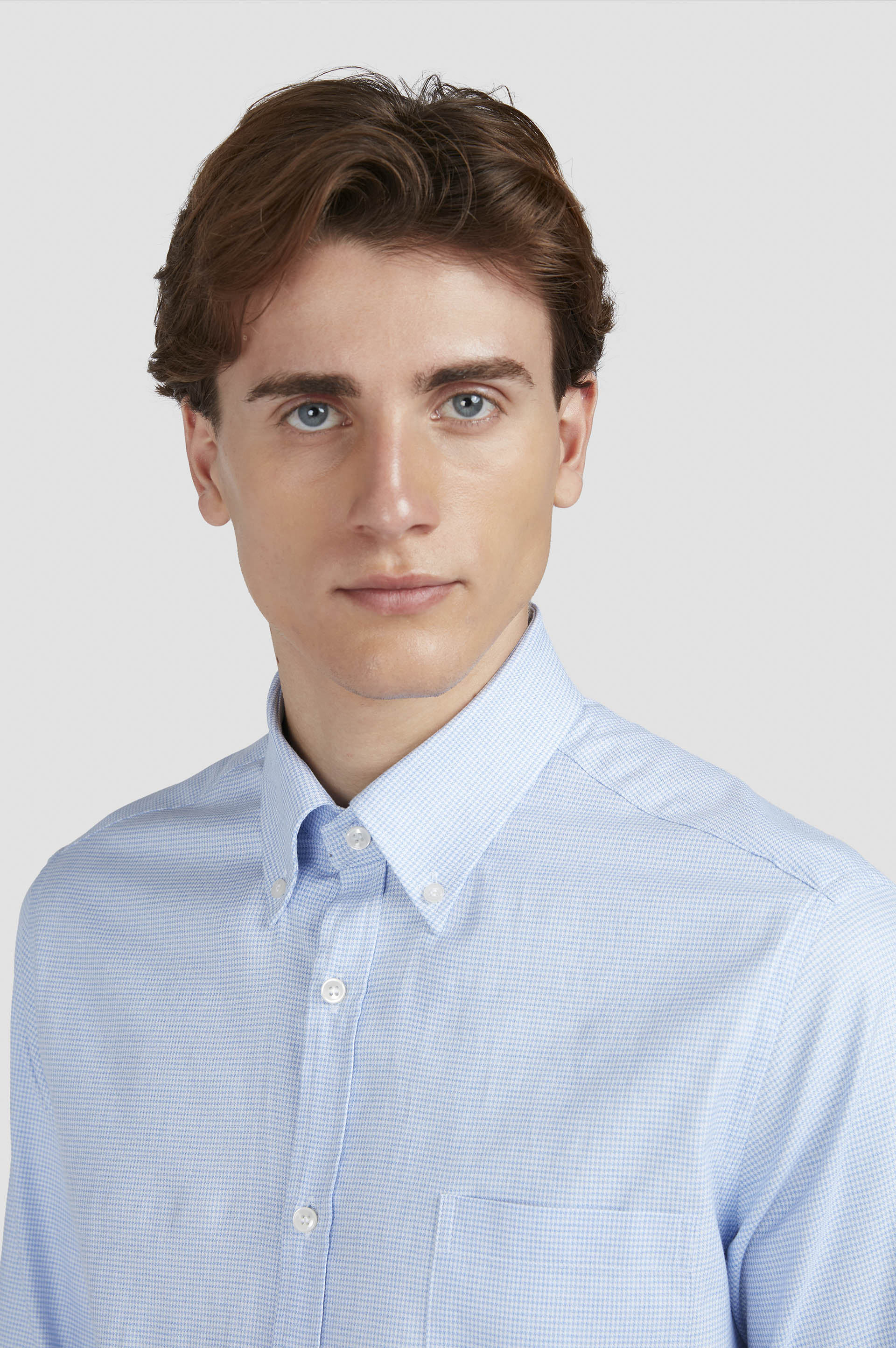 Cotton shirt with houndstooth pattern image number 4 Cotton shirt with houndstooth pattern image number 4