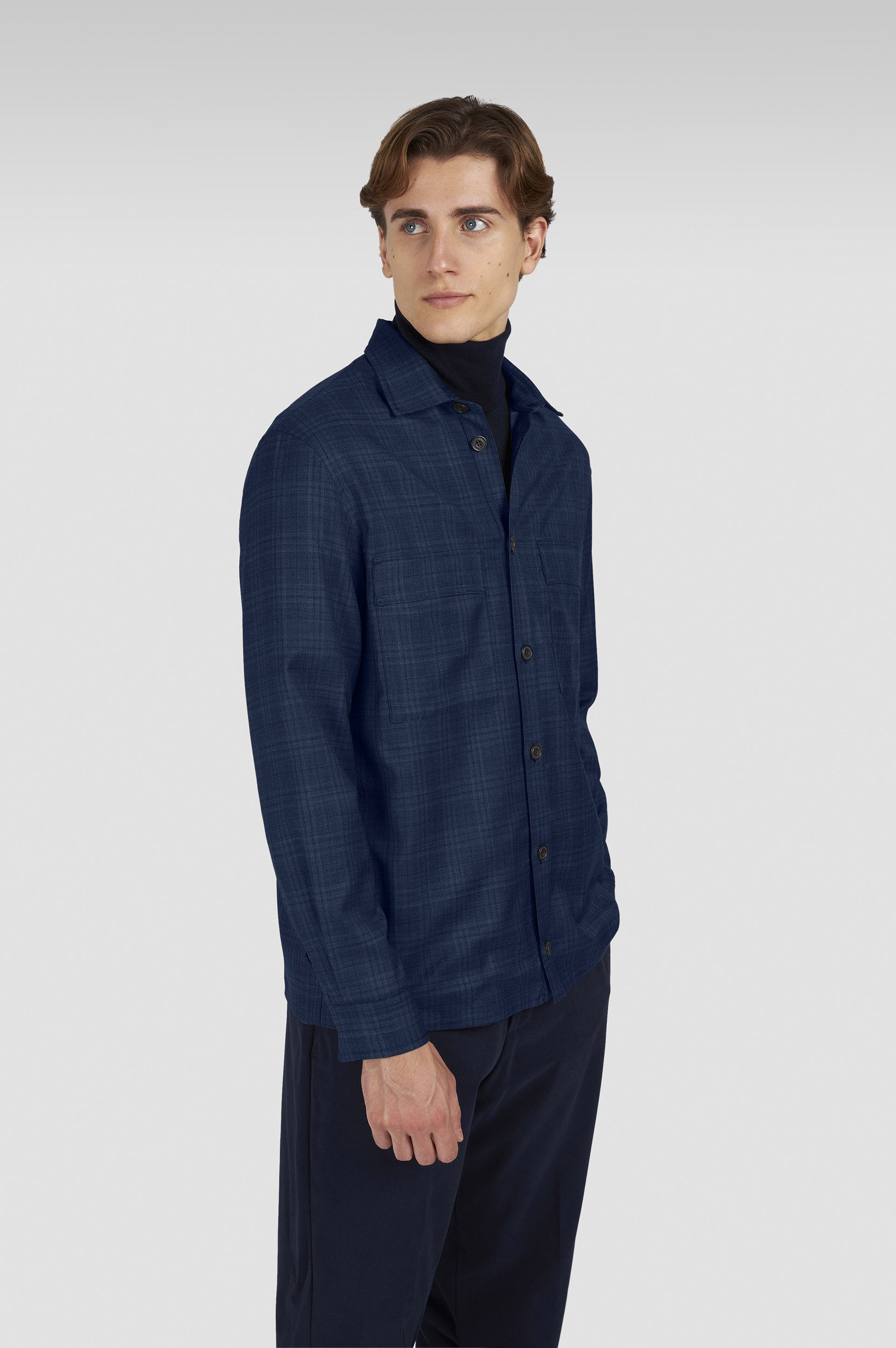 سترة خارجية من الصوف مع نقوش مربعة image number 0