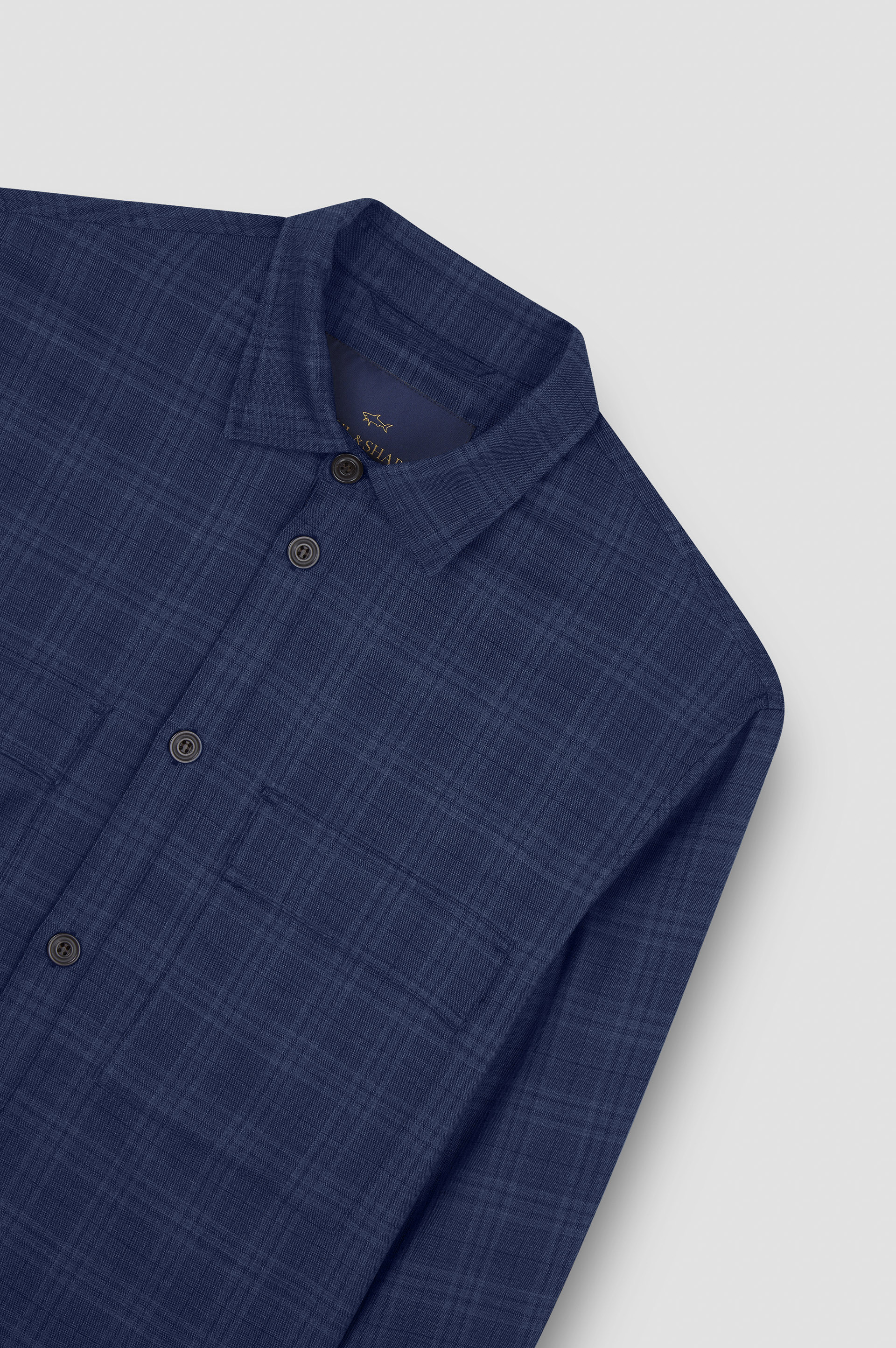 سترة خارجية من الصوف مع نقوش مربعة image number 5