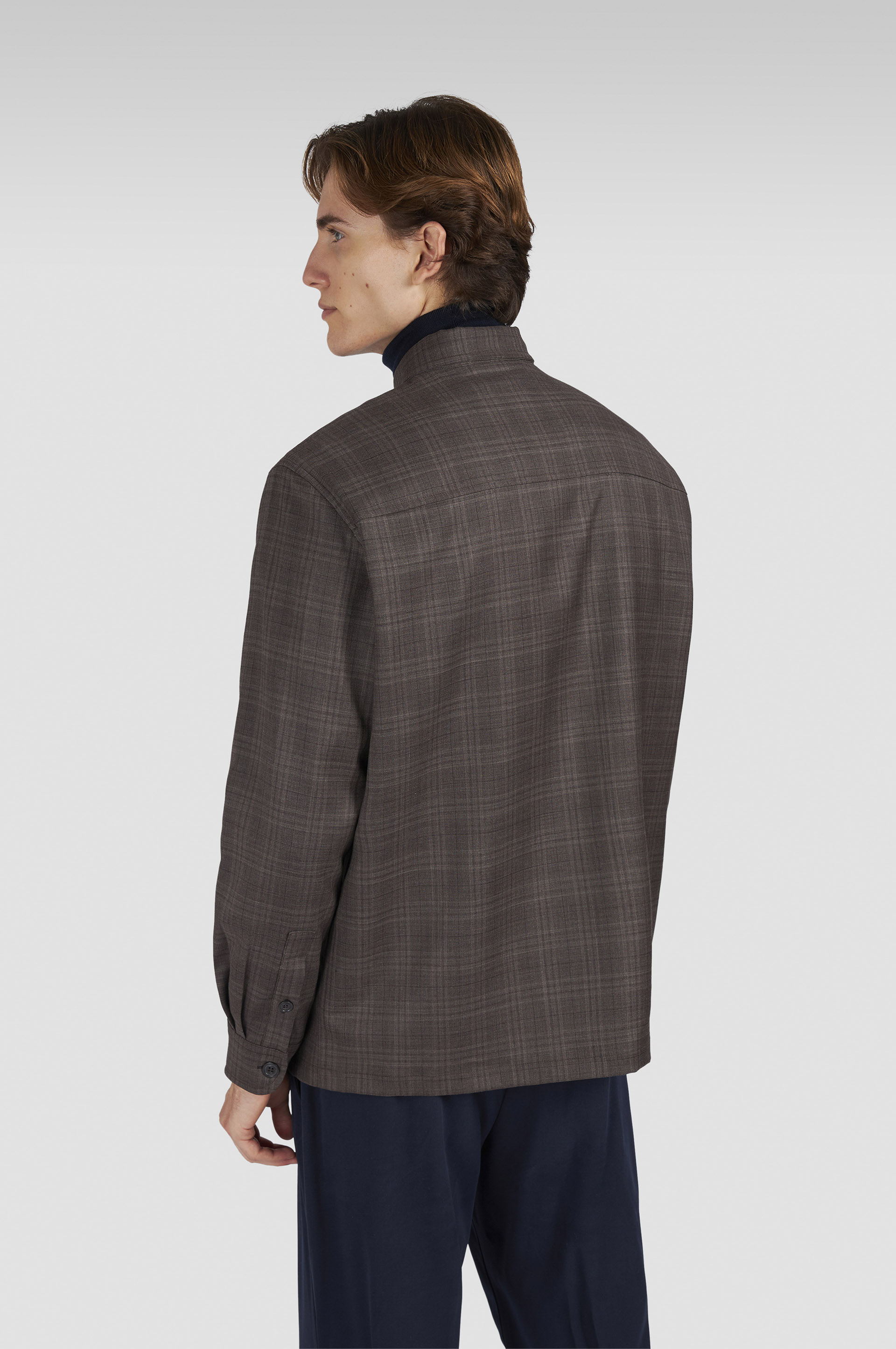 Wool overshirt with checkered pattern image number 3 Wool overshirt with checkered pattern image number 3
