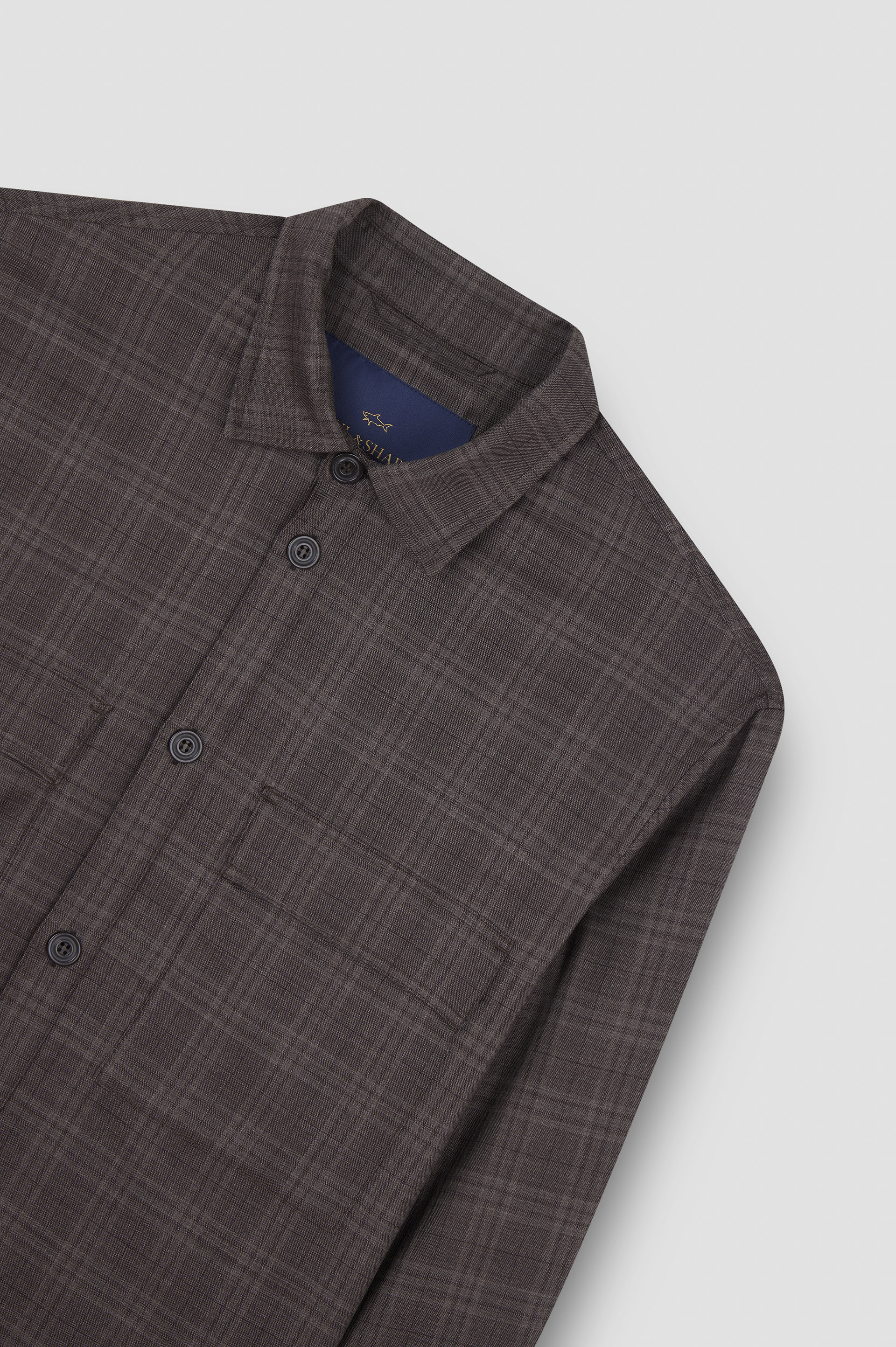 Wool overshirt with checkered pattern image number 5 Wool overshirt with checkered pattern image number 5