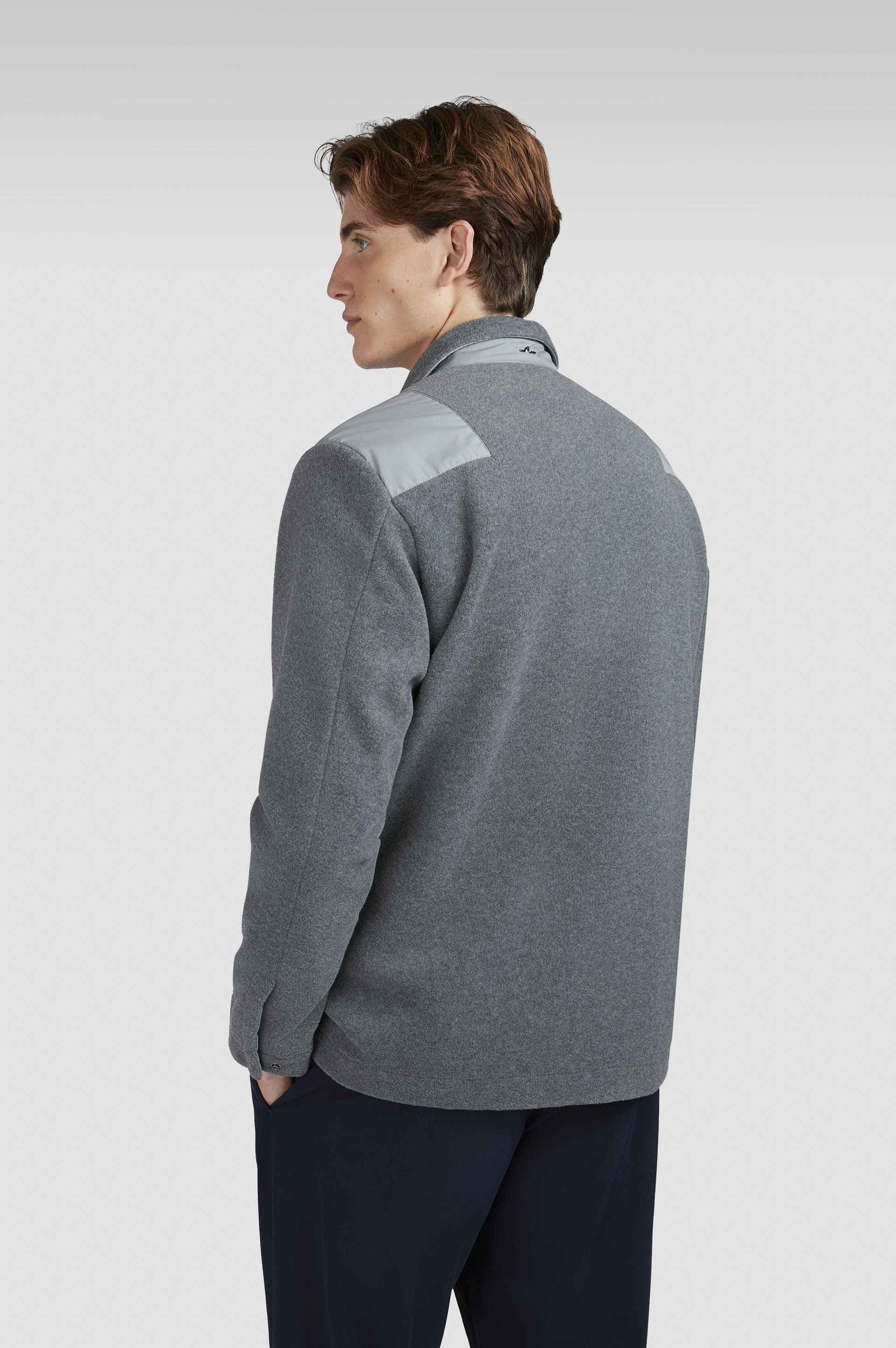 Fleece overshirt with technical fabric inserts image number 3 Fleece overshirt with technical fabric inserts image number 3