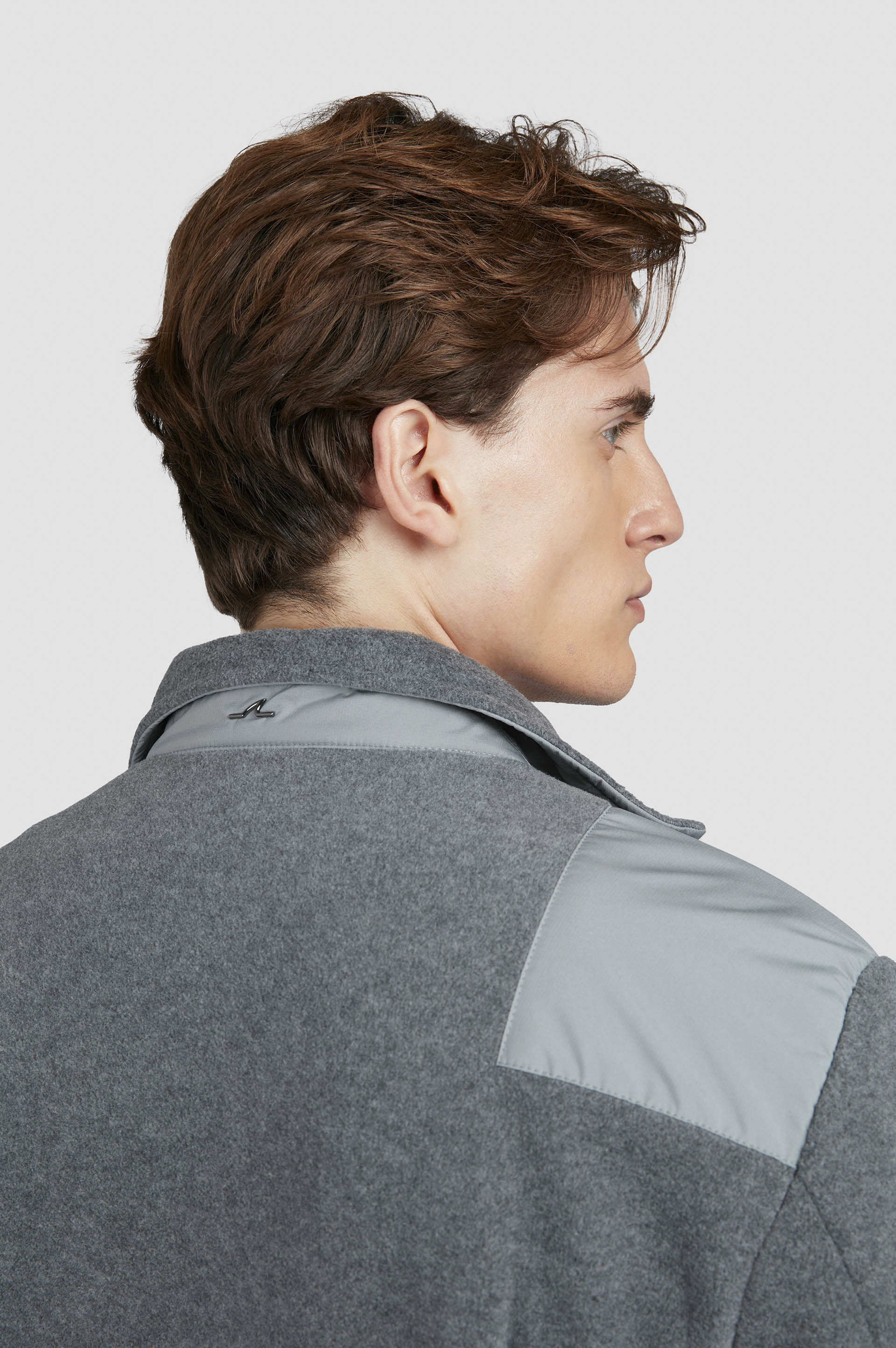 Fleece overshirt with technical fabric inserts image number 6 Fleece overshirt with technical fabric inserts image number 6