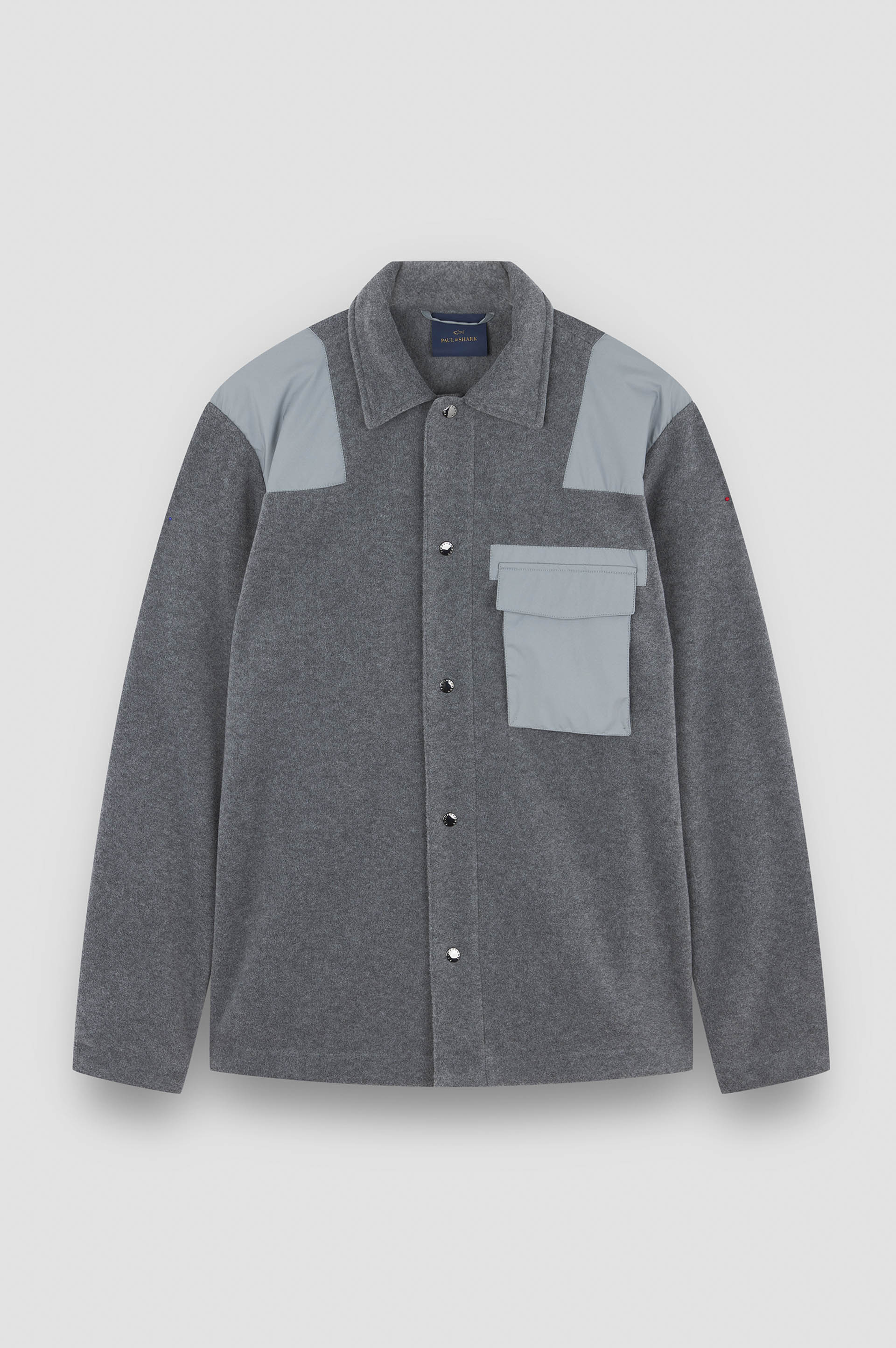 Fleece overshirt with technical fabric inserts image number 1 Fleece overshirt with technical fabric inserts image number 1