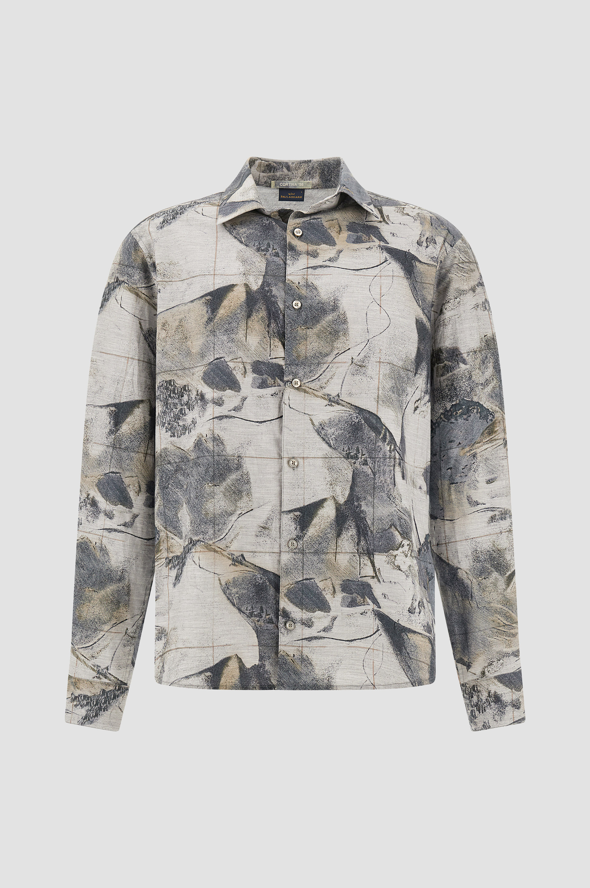 Overshirt in flanella con stampa image number 0