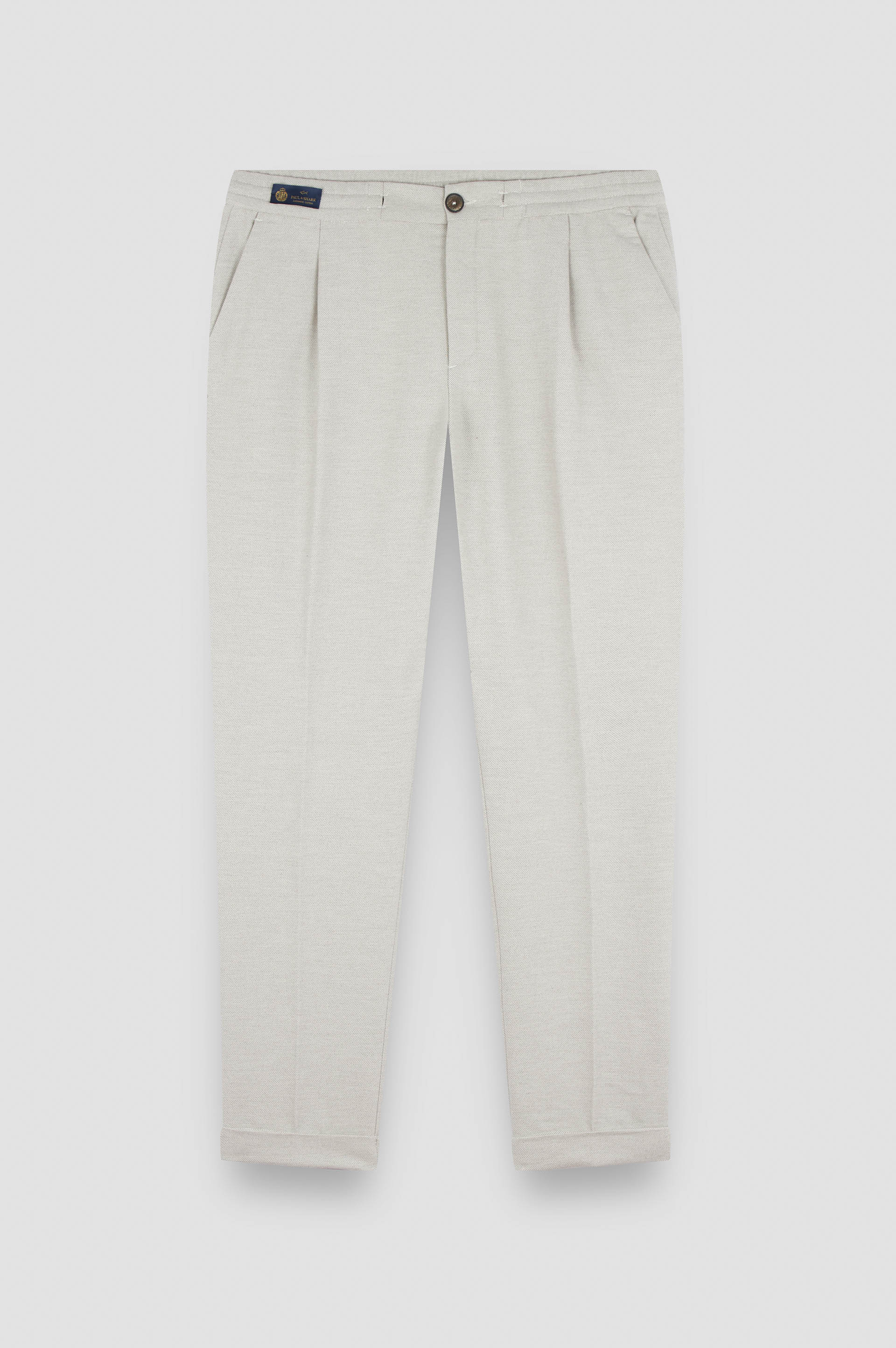Pantalón chino de algodón y cachemira con pliegue image number 1 Pantalón chino de algodón y cachemira con pliegue image number 1