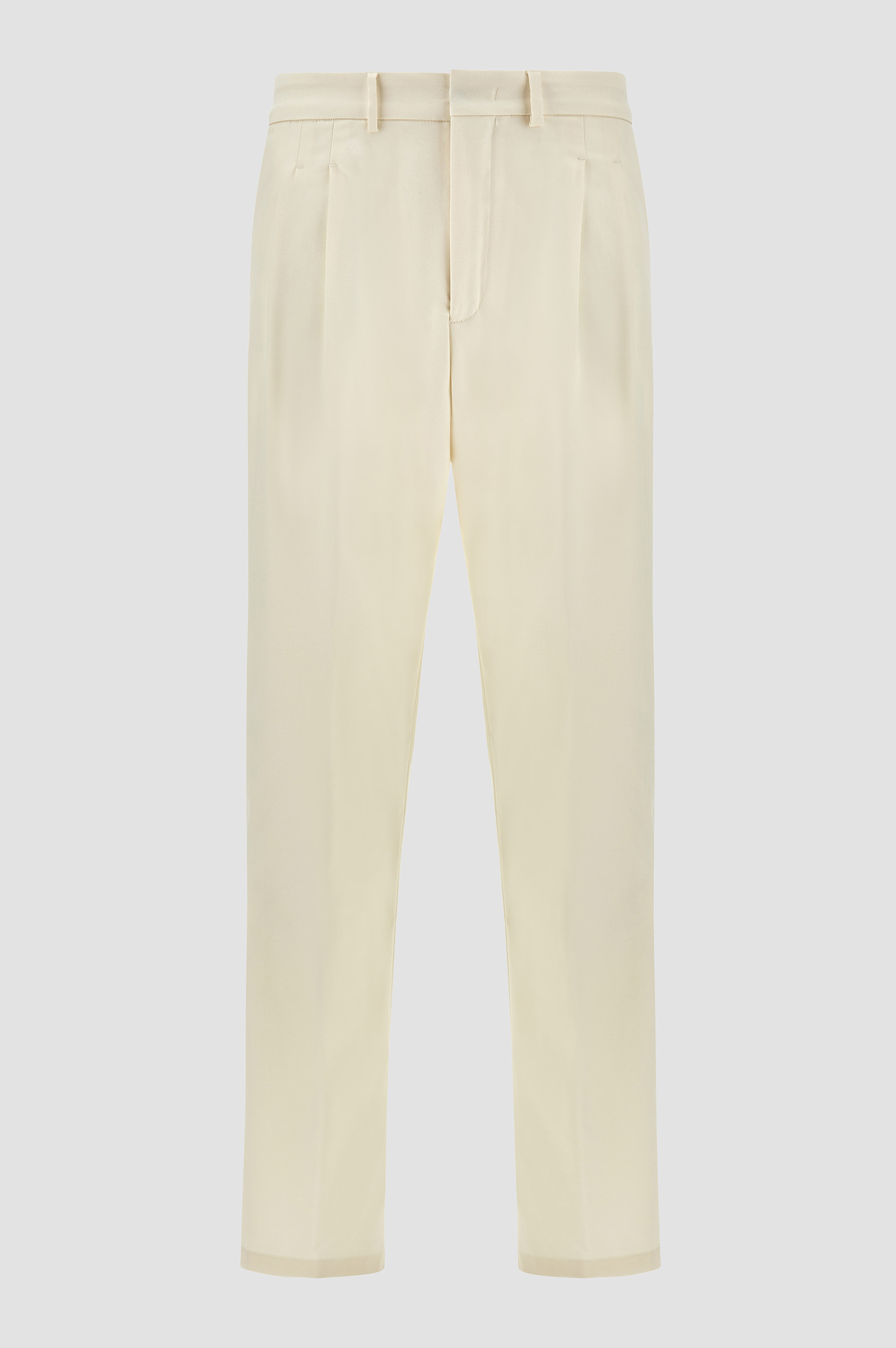 Wool and cotton trousers with double pleats image number 0