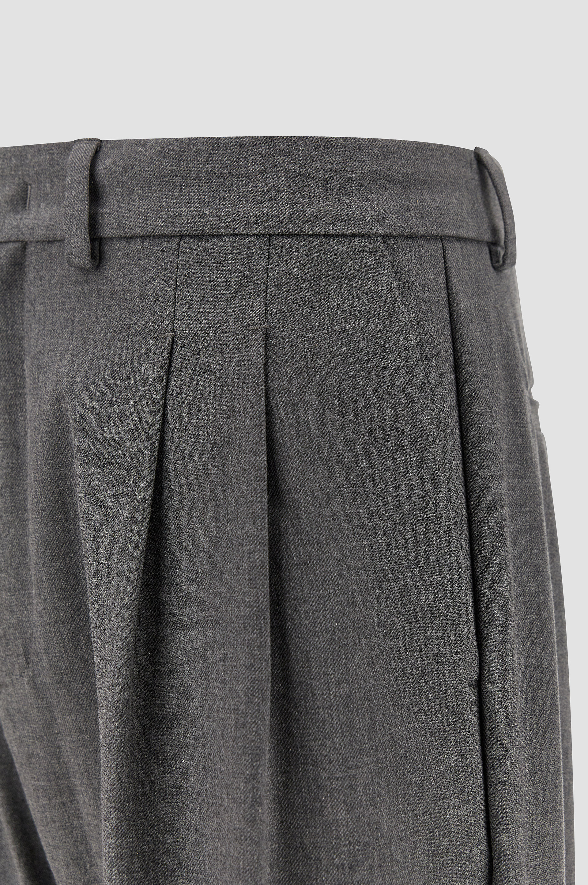 Wool and cotton trousers with double pleats image number 1
