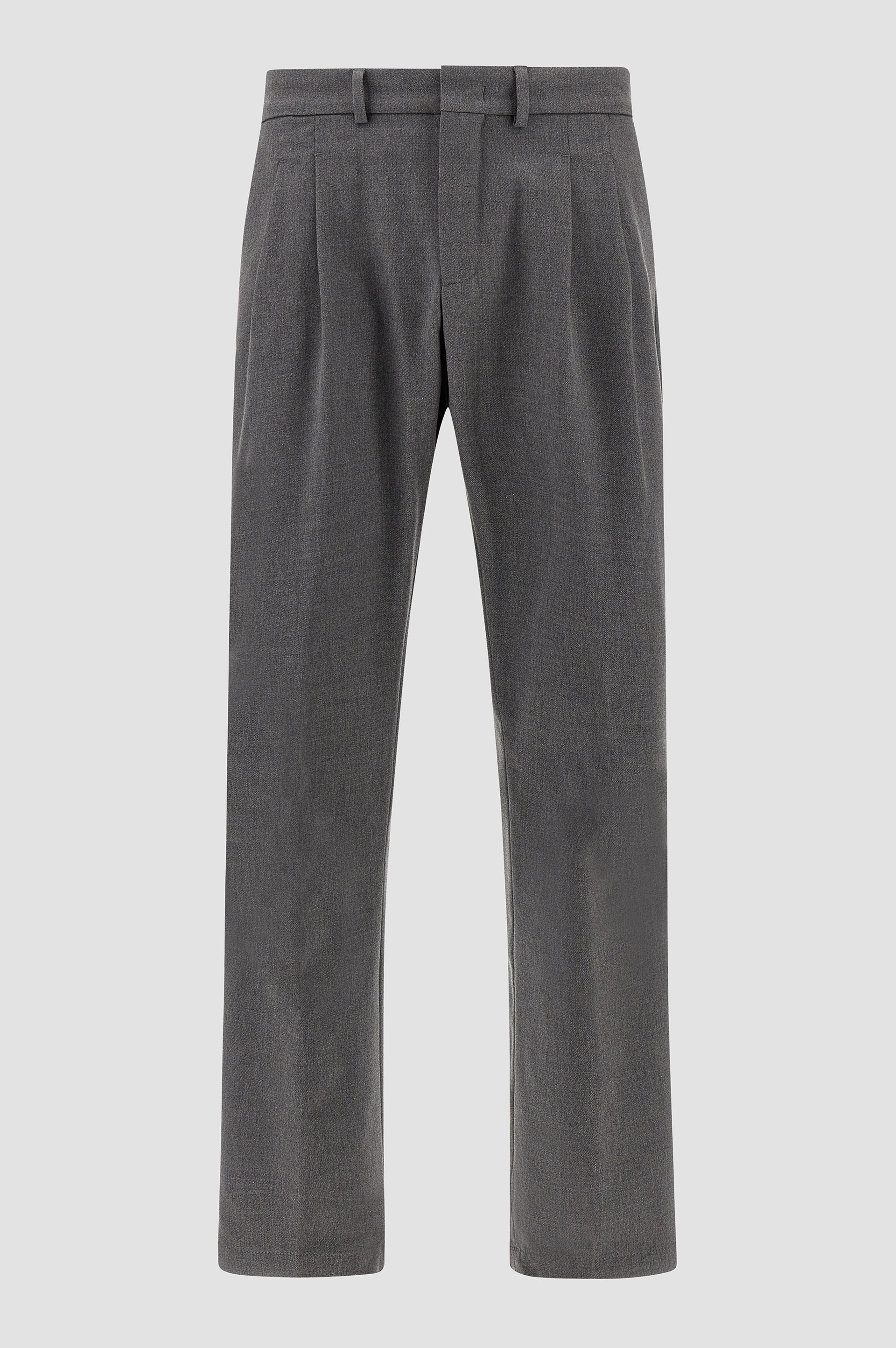 Wool and cotton trousers with double pleats image number 0