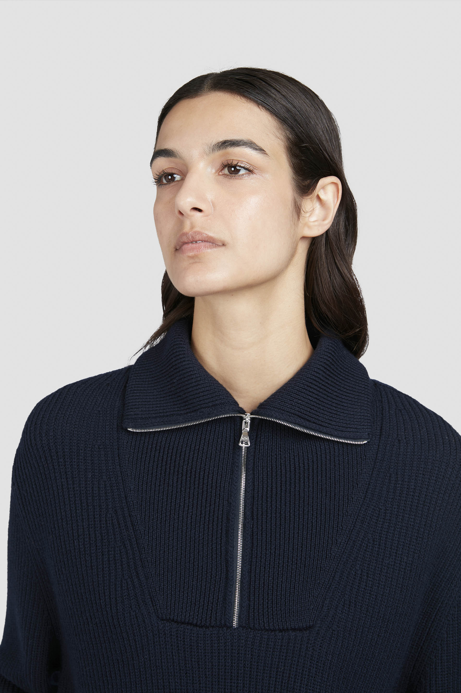 Pull à demi-zip en laine Merino Extrafine image number 4