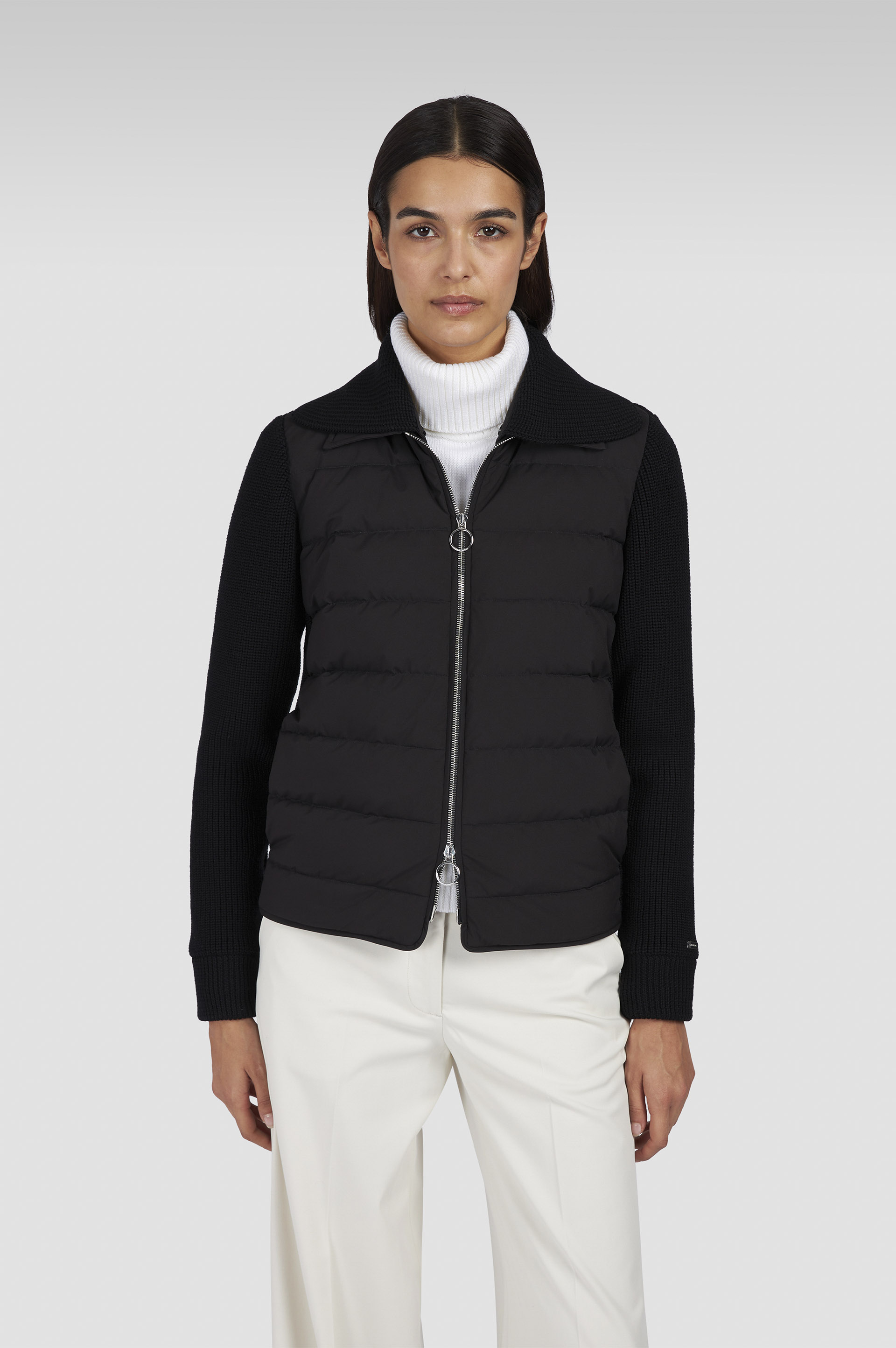 Hybrid zip-up blouson in wool and Typhoon® Platinum image number 0 Hybrid zip-up blouson in wool and Typhoon® Platinum image number 0
